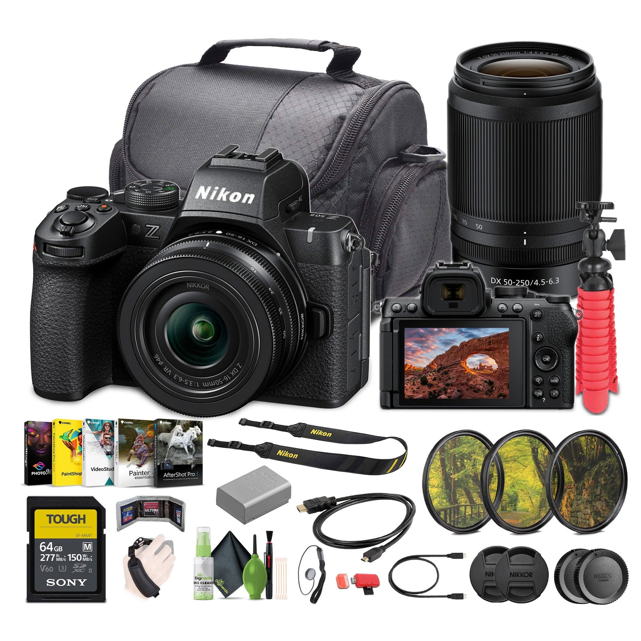 Nikon Z50II Mirrorless Digital Camera + 16-50mm & 50-250mm Lenses Bundle Nikon