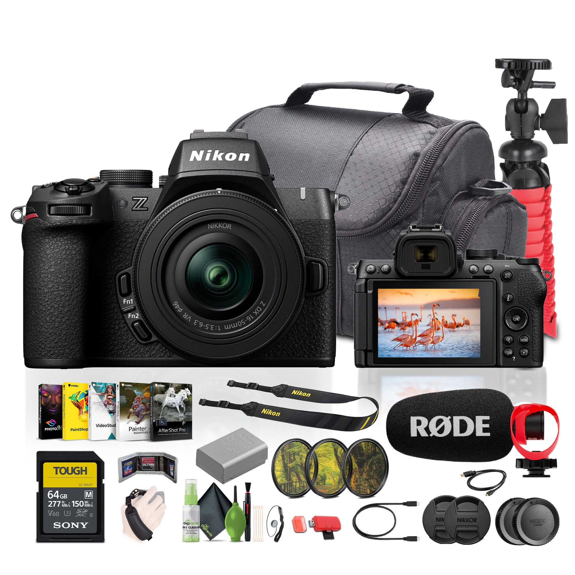 Nikon Z50II Mirrorless Camera+16-50mm Lens+Rode Microphone+Vlogging Accessories