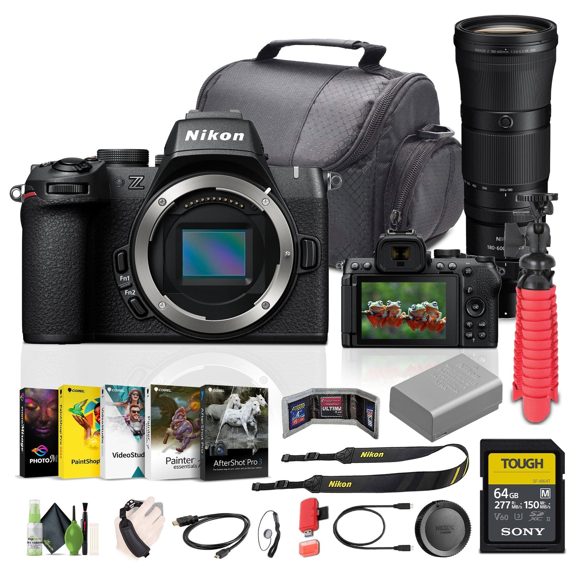 Nikon Z50II Mirrorless Camera Body + 180-600mm Lens Nikon Z + 64GB Memory Card Nikon