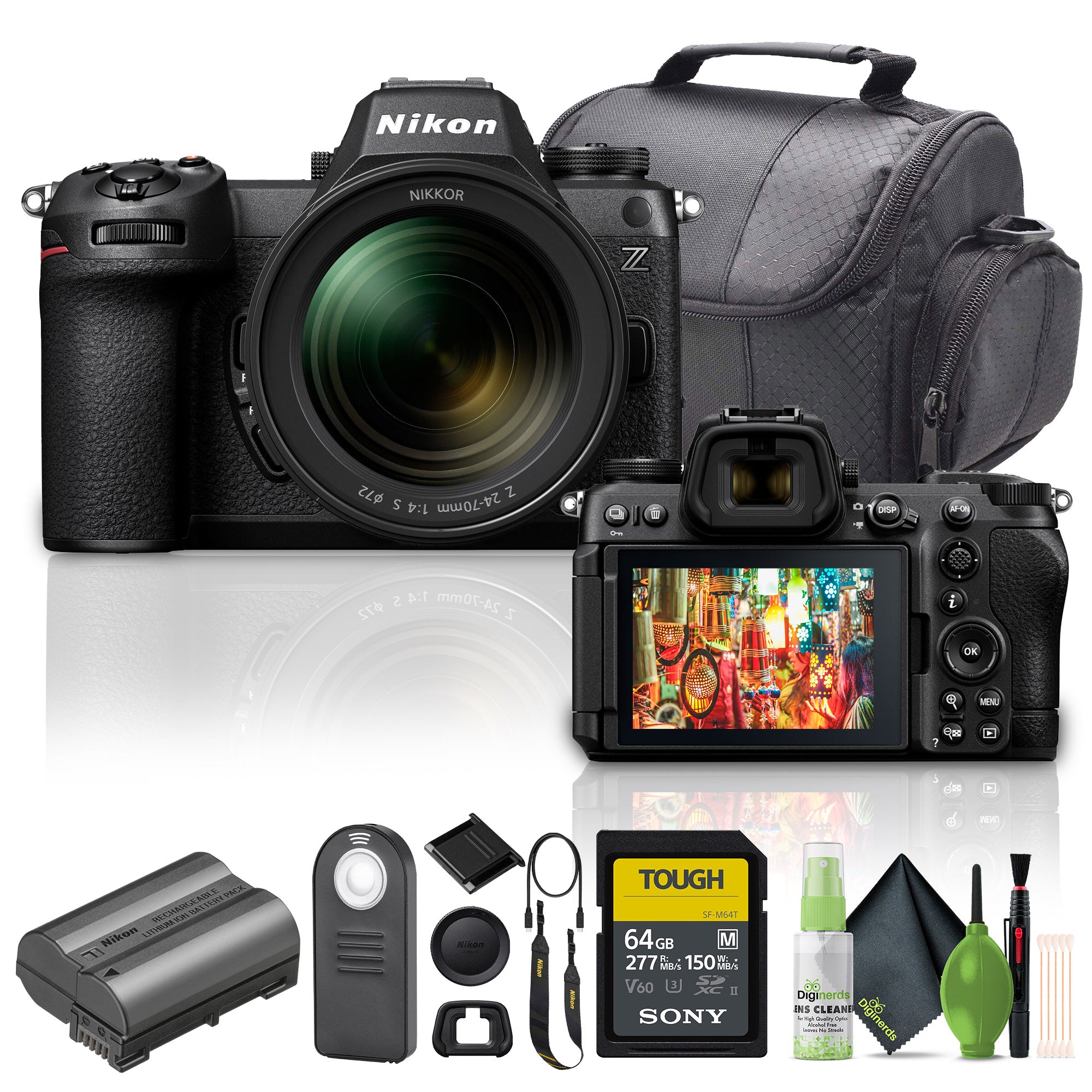 Nikon Z6 III Mirrorless Camera With 24-70mm f/4 S Lens + 64GB Memory Card Bundle