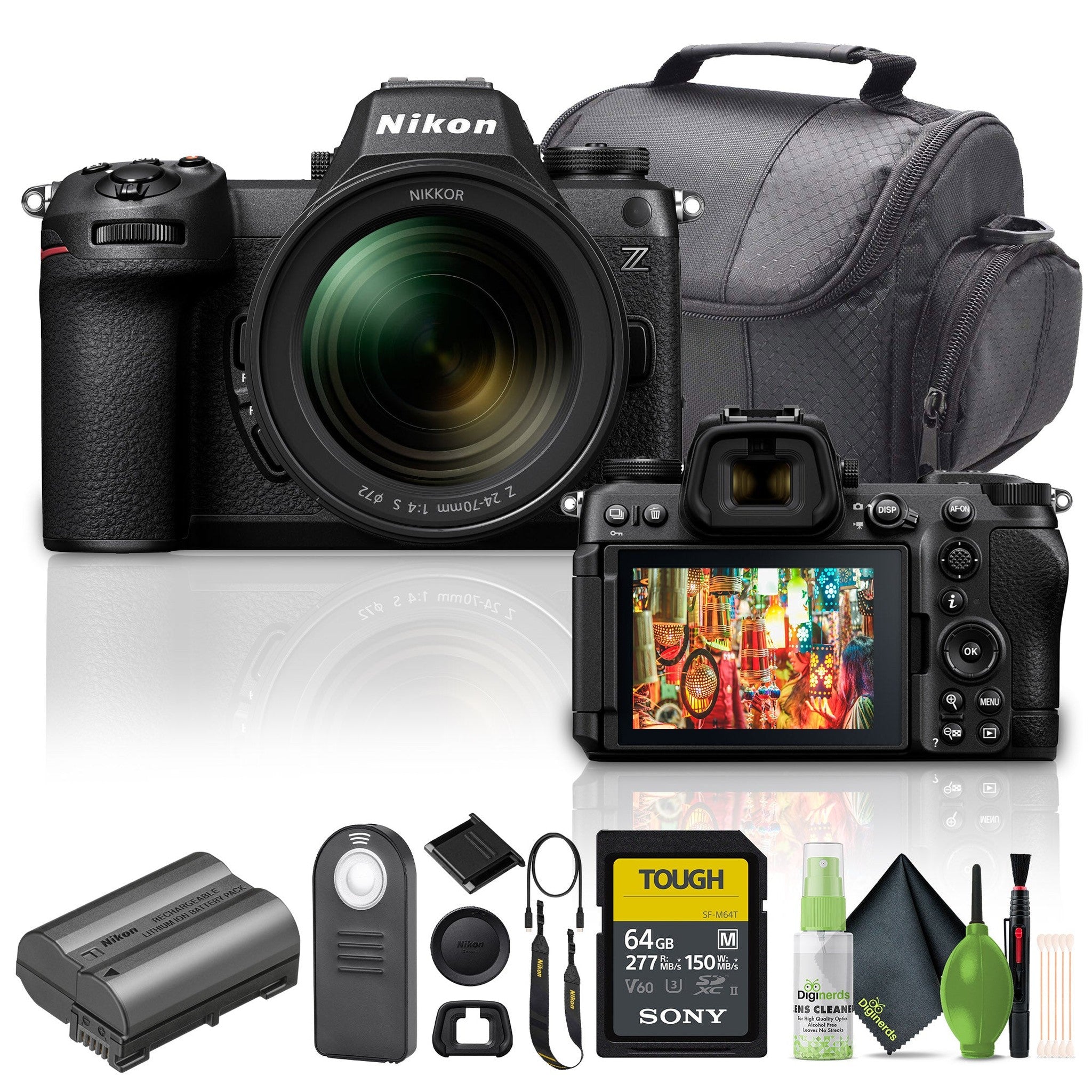 Nikon Z6 III Mirrorless Camera With 24-70mm f/4 S Lens + 64GB Memory Card Bundle Nikon