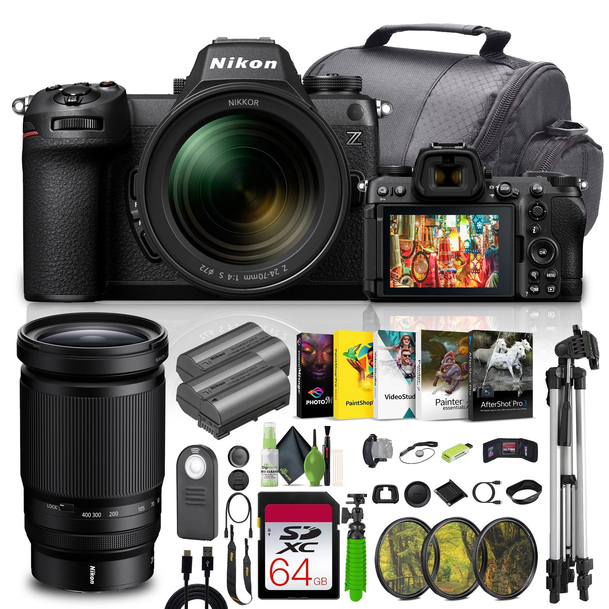 Nikon Z6 III Mirrorless Camera with 24-70mm f/4 S + NIKKOR Z 28-400mm VR Lens