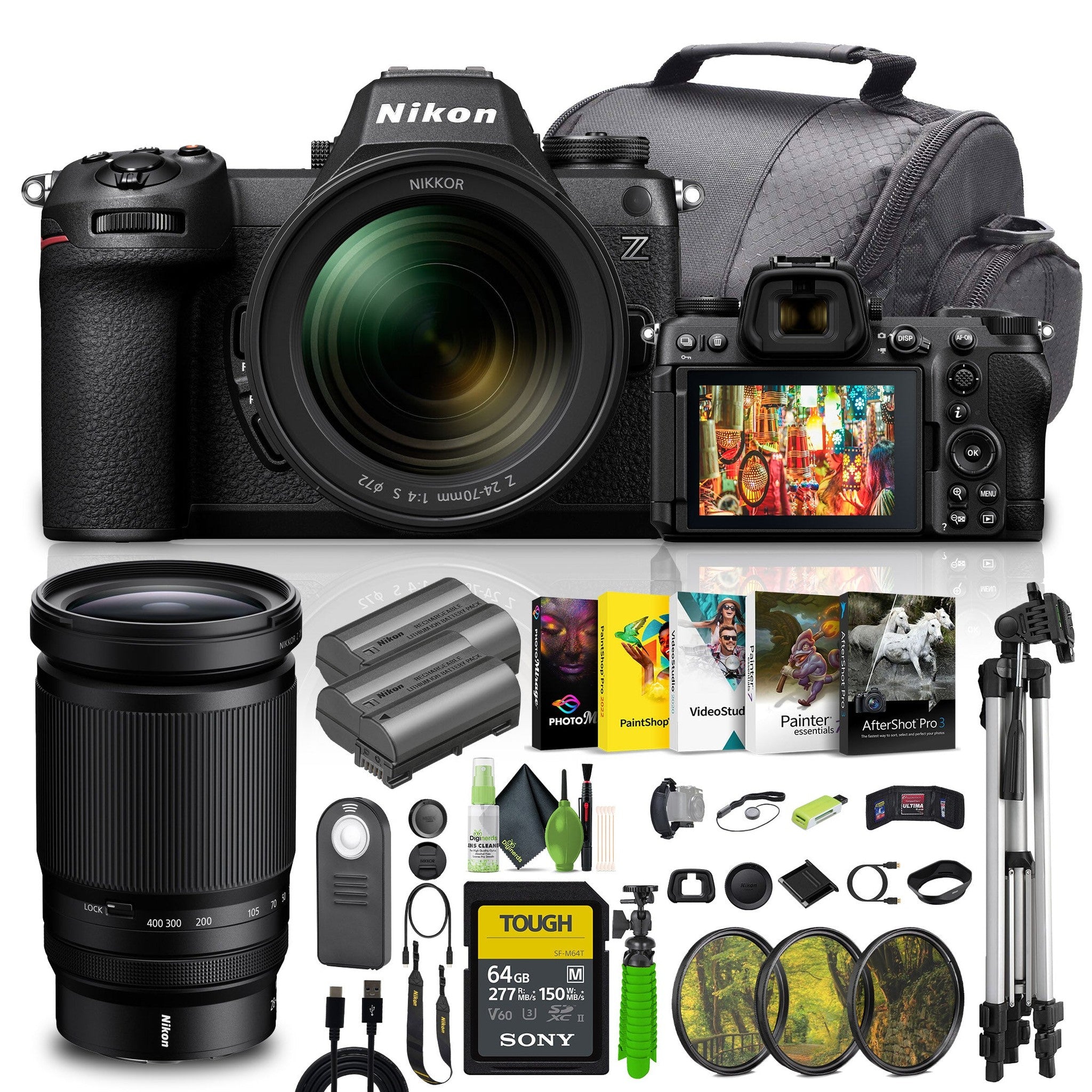Nikon Z6 III Mirrorless Camera with 24-70mm f/4 S + NIKKOR Z 28-400mm VR Lens Nikon