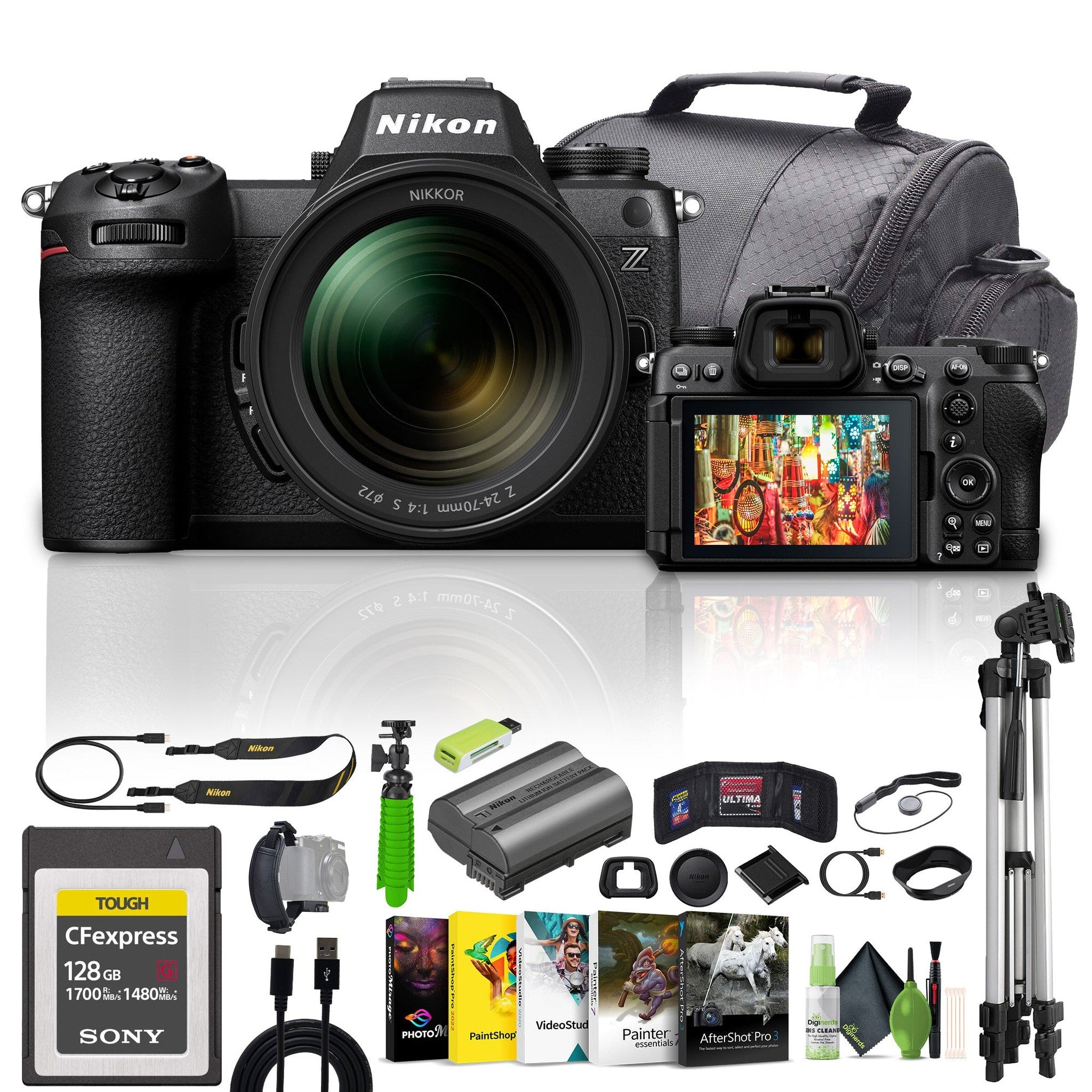 Nikon Z6III Mirrorless Camera with 24-70mm f/4 S Lens + 128GB Type B Memory Card