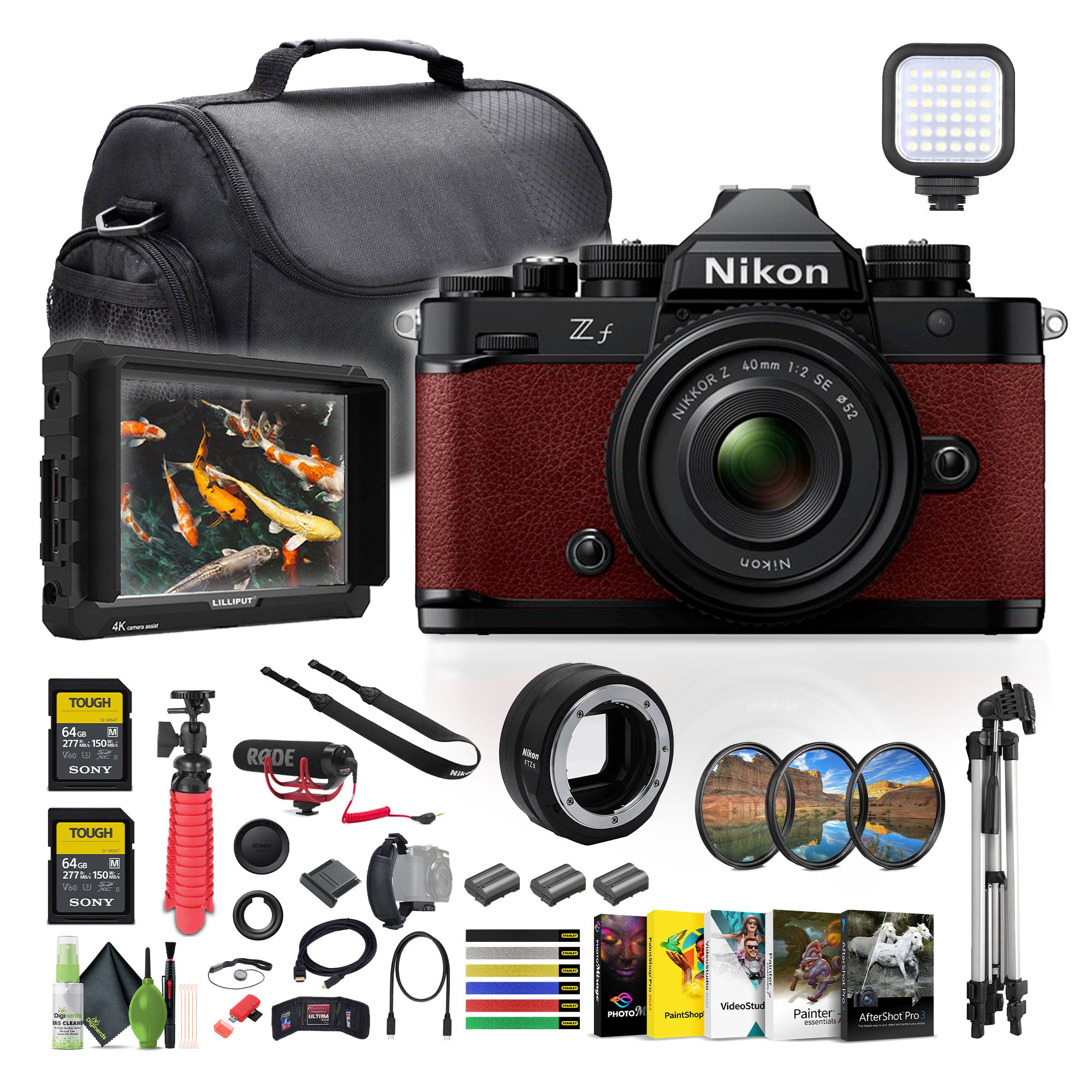 Nikon Zf 24.5MP Mirrorless Camera New Z 40mm f/2 Lens +7" HD Monitor + RODE VideoMic