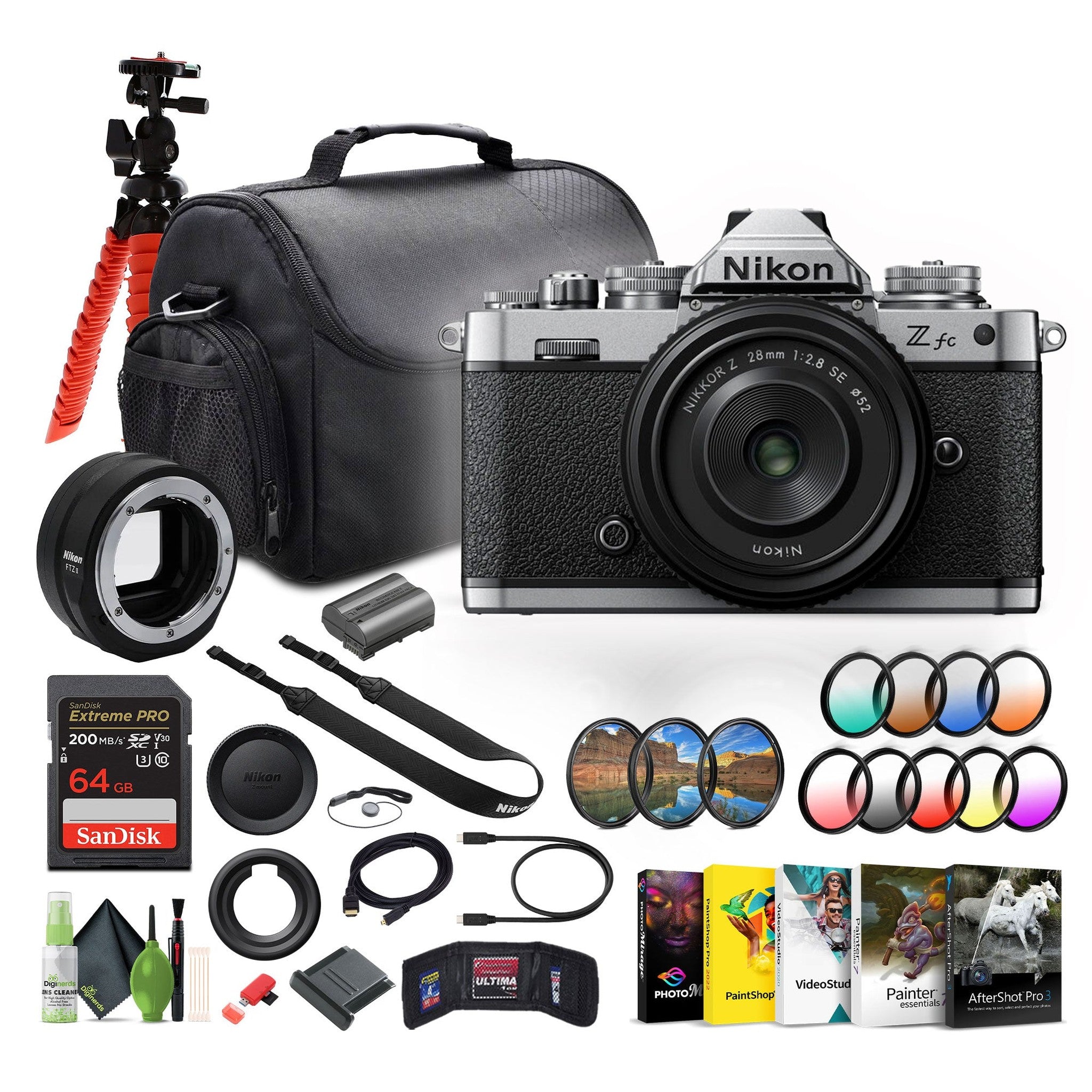 Nikon Z fc Mirrorless Digital Camera New + Z 28mm Lens + FTZ II Mount Adapter + More Nikon