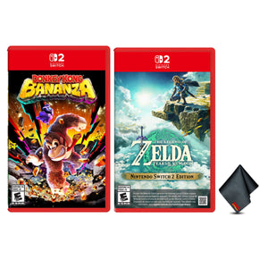 Nintendo Donkey Kong Bananza + The Legend of Zelda: Tears of the Kingdom –  Nintendo Switch 2 Edition + Microfiber Cleaning Cloth