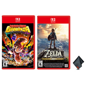 Nintendo Donkey Kong Bananza + The Legend of Zelda: Breath of the Wild Nintendo Switch 2 Edition + Microfiber Cleaning Cloth