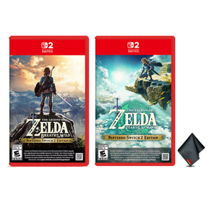 Nintendo The Legend of Zelda: Tears of the Kingdom + Nintendo The Legend of Zelda: Breath of the Wild for Nintendo Switch 2 Edition + Microfiber Cleaning Cloth