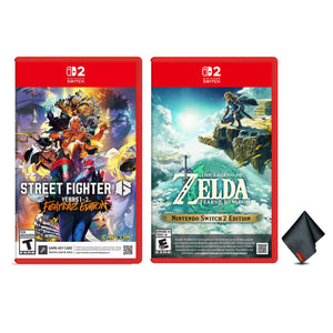 Nintendo STREET FIGHTER 6 Year 1-2 Fighters Edition + The Legend of Zelda Tears of the Kingdom Nintendo Switch 2 Edition + Microfiber Cleaning Cloth
