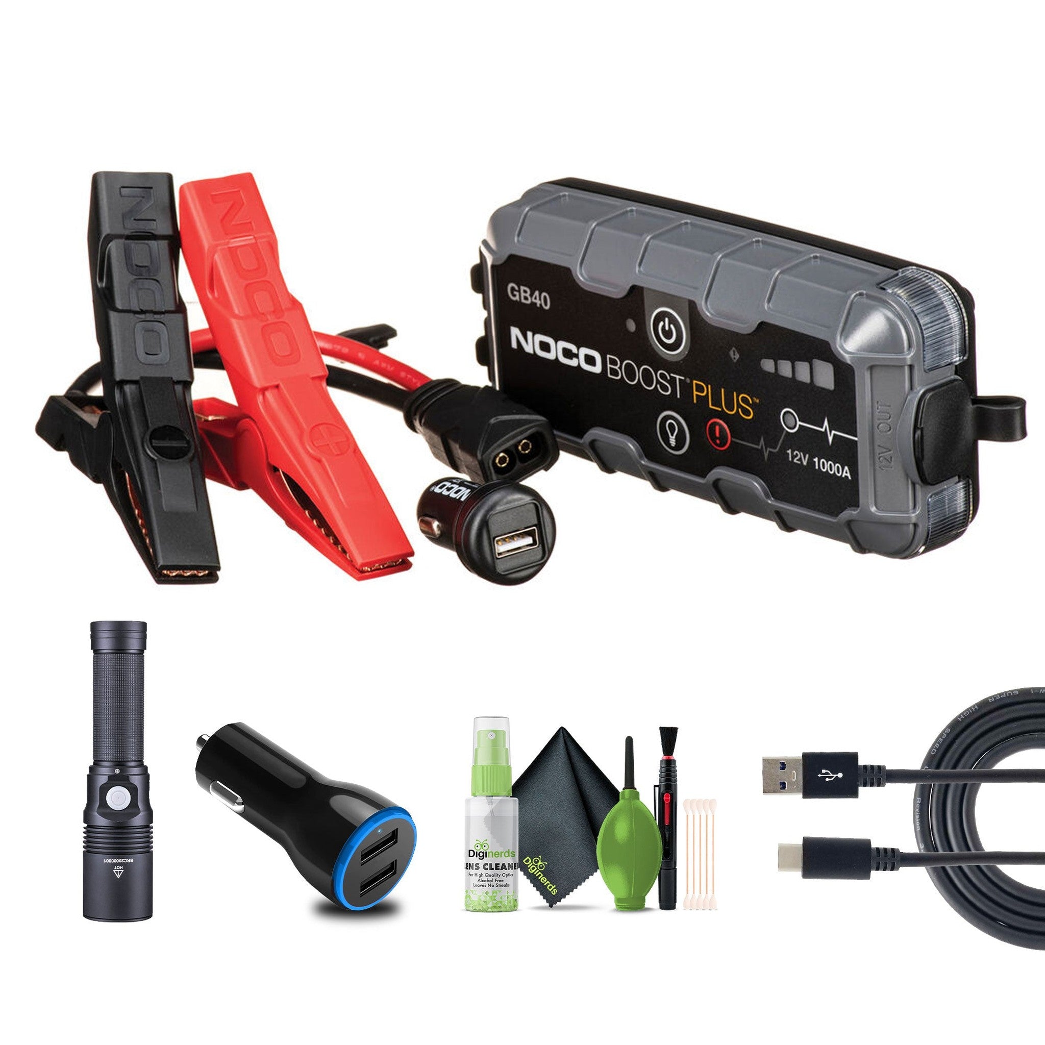 NOCO Boost Plus GB40 1000A UltraSafe Car Battery Jump Starter, 12V Battery Pack, Battery Booster, Jump Box, Portable Charger and Jumper Cables for 6.0L Gasoline and 3.0L Diesel Engines NOCO