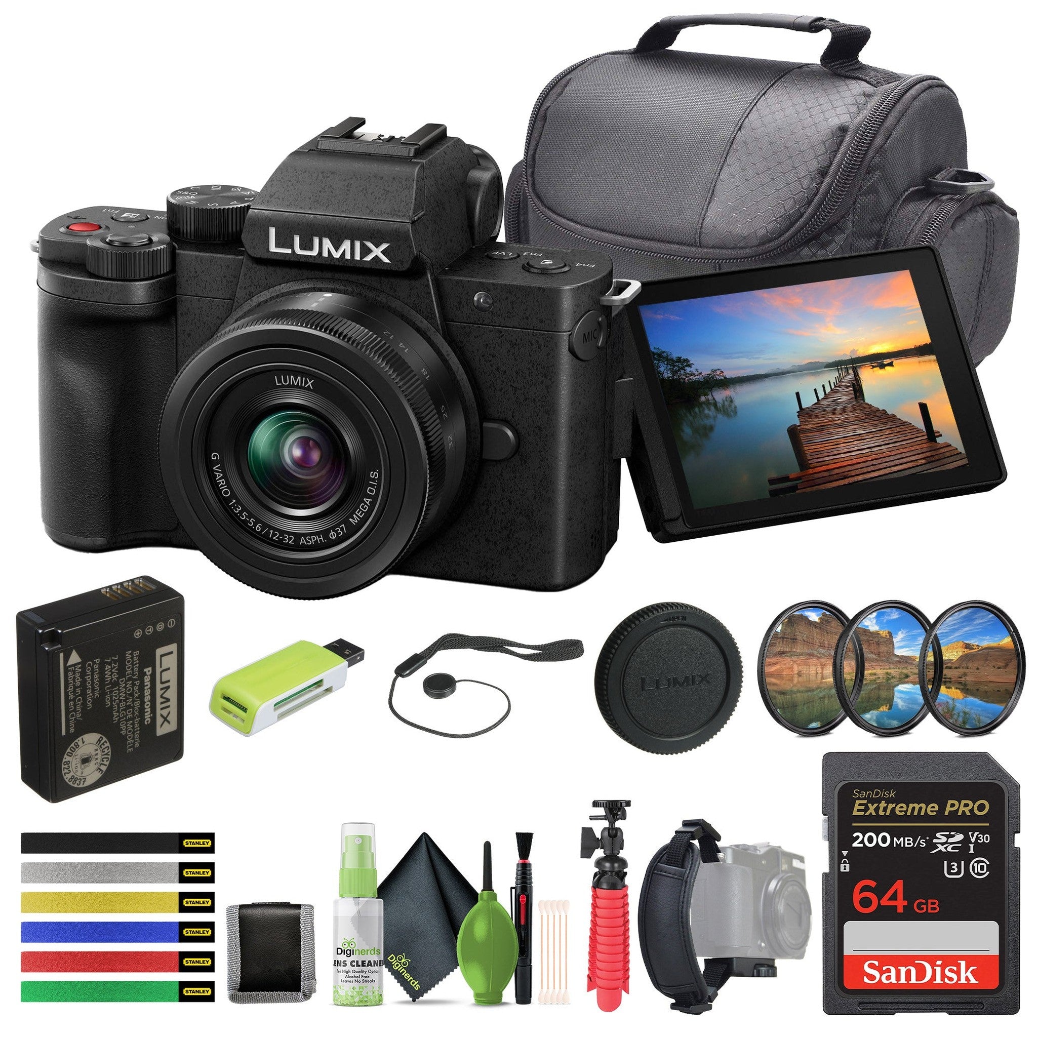 Panasonic Lumix G100 Mirrorless Camera With 12-32mm Lens Vlogging Camera Bundle Panasonic