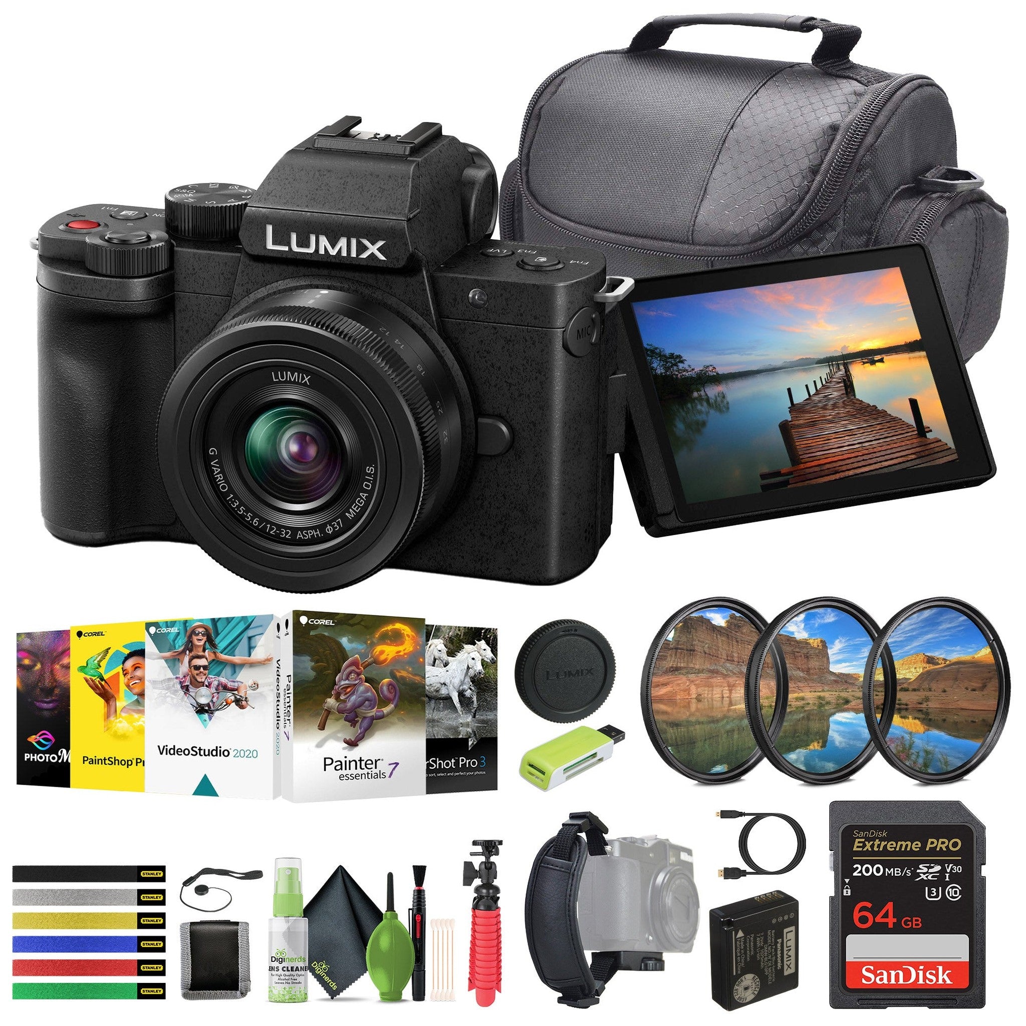 Panasonic Lumix G100 Mirrorless Camera With 12-32mm Lens Vlogging Camera Bundle Panasonic