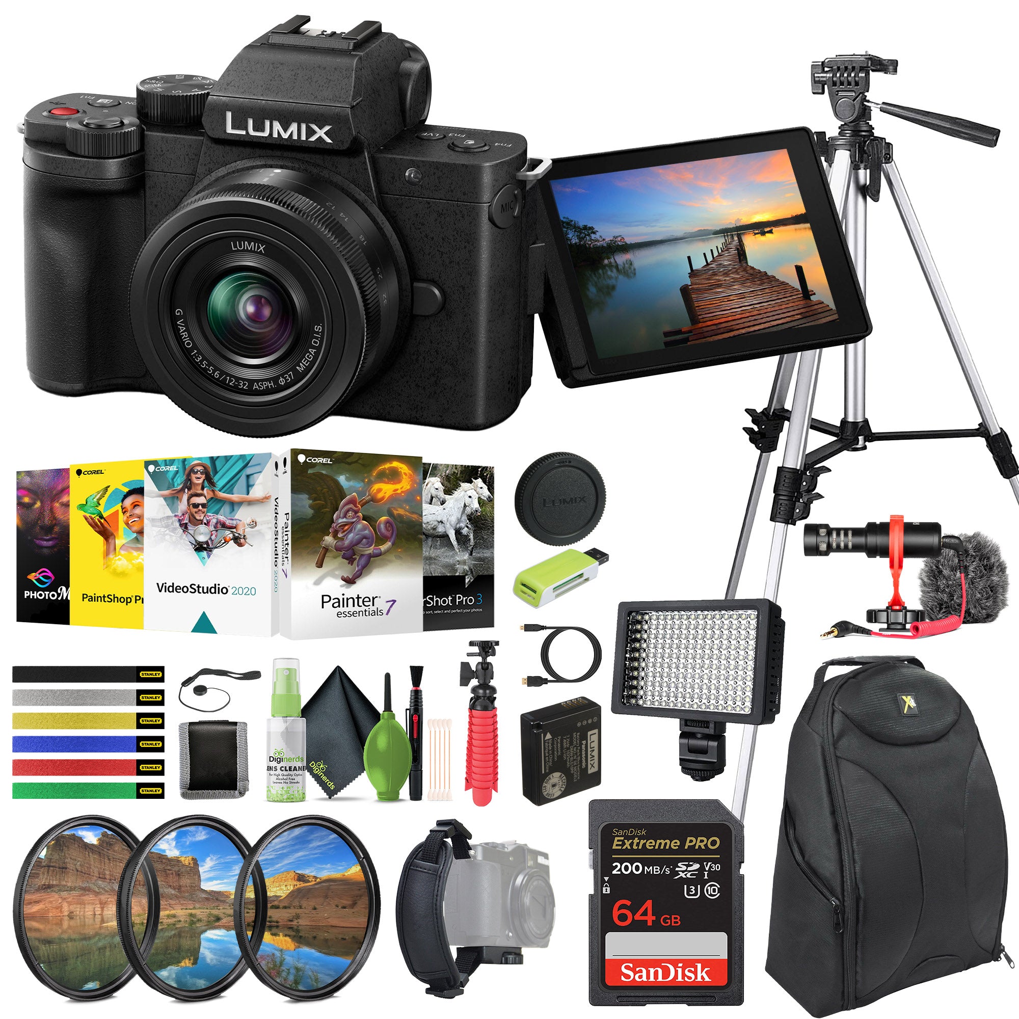 Panasonic Lumix G100 Mirrorless Camera With 12-32mm Lens Vlogging Camera Bundle