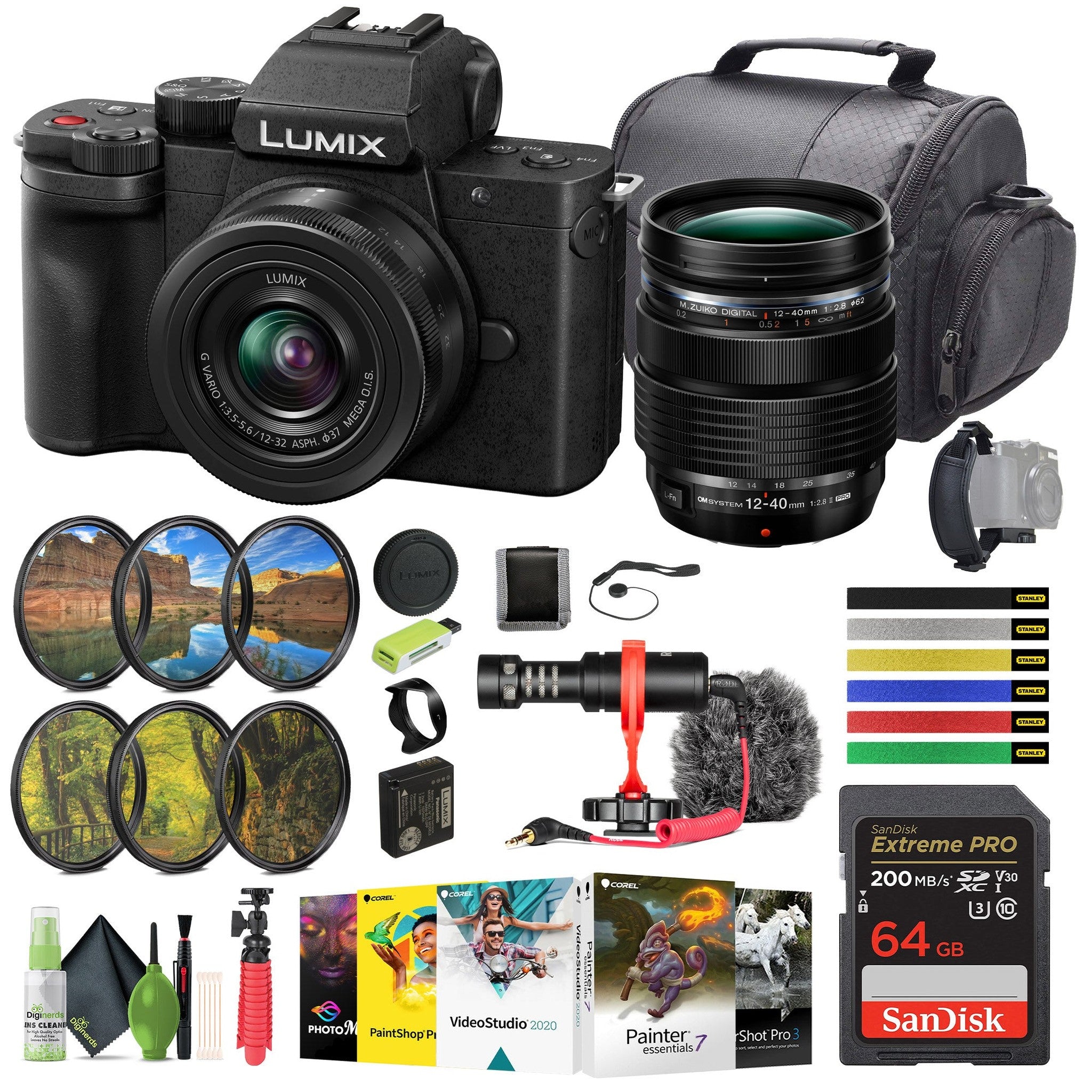Panasonic Lumix G100 Mirrorless Camera With 12-32mm Lens Vlogging Camera Bundle