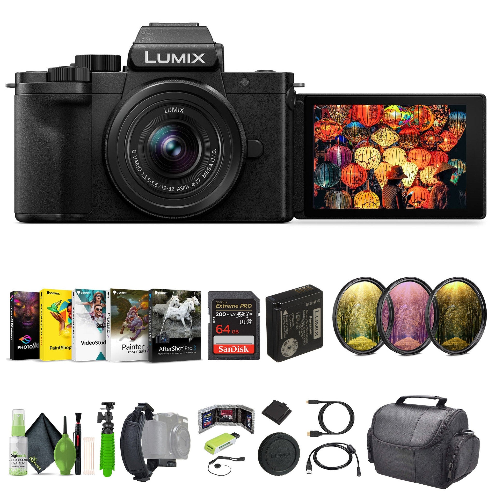 Panasonic Lumix G100D 4K Mirrorless Camera with 12-32mm Lens Vlogging Bundle Panasonic