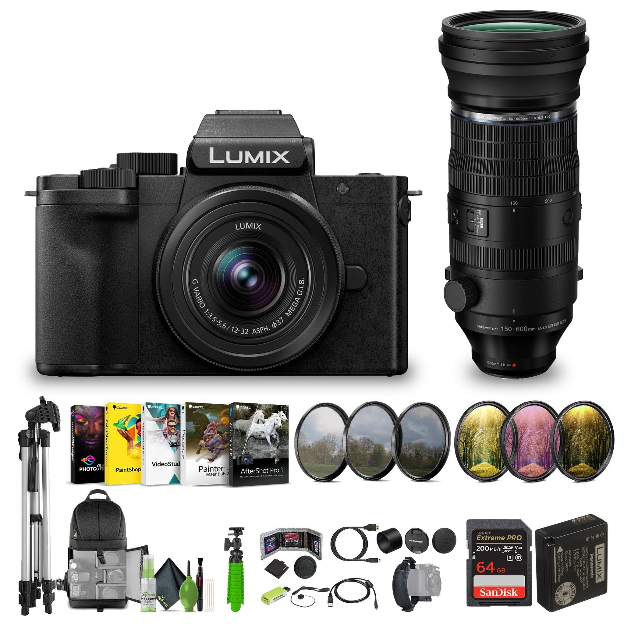 Panasonic Lumix G100D 4K Mirrorless Camera with 12-32mm Lens Vlogger Bundle Panasonic