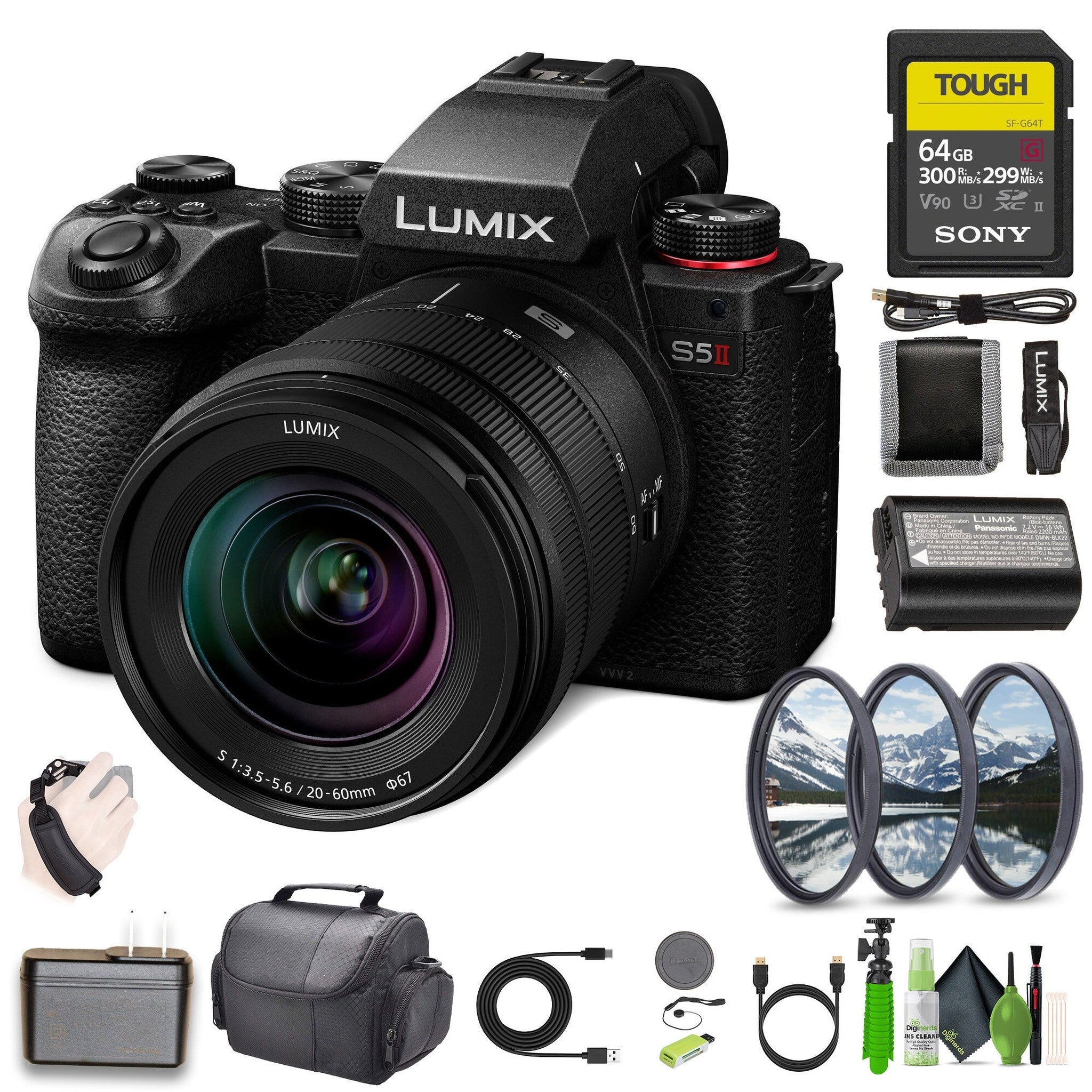 Panasonic LUMIX S5II Mirrorless Camera With 20-60mm F3.5-5.6 L Mount Lens Bundle Panasonic