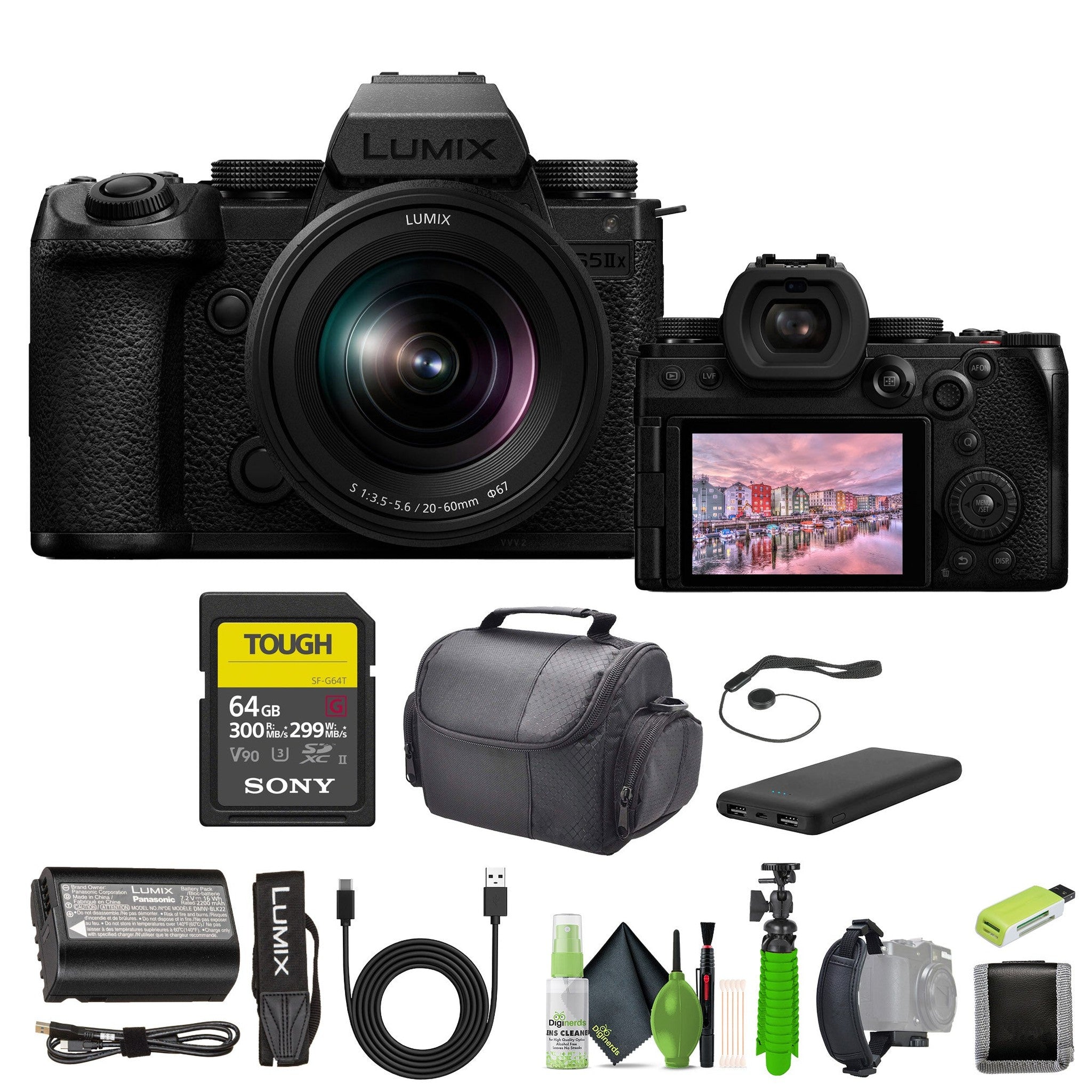 Panasonic LUMIX S5IIX Mirrorless Camera 24.2MP with 20-60mm F3.5-5.6 Lens Bundle Panasonic