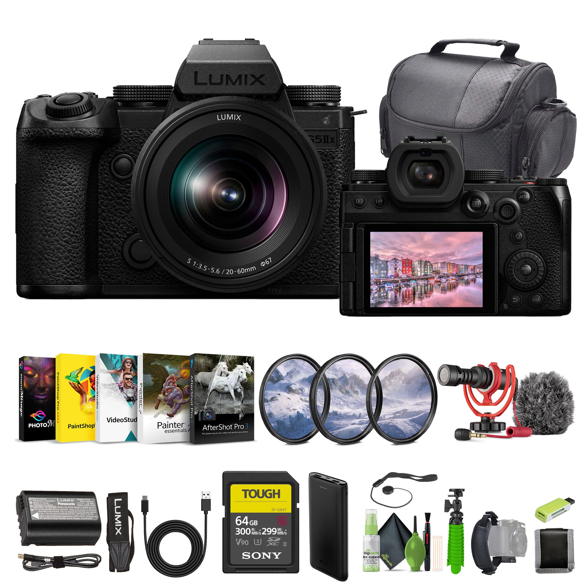 Panasonic LUMIX S5IIX Mirrorless Camera 24.2MP With 20-60mm F3.5-5.6 Lens + More