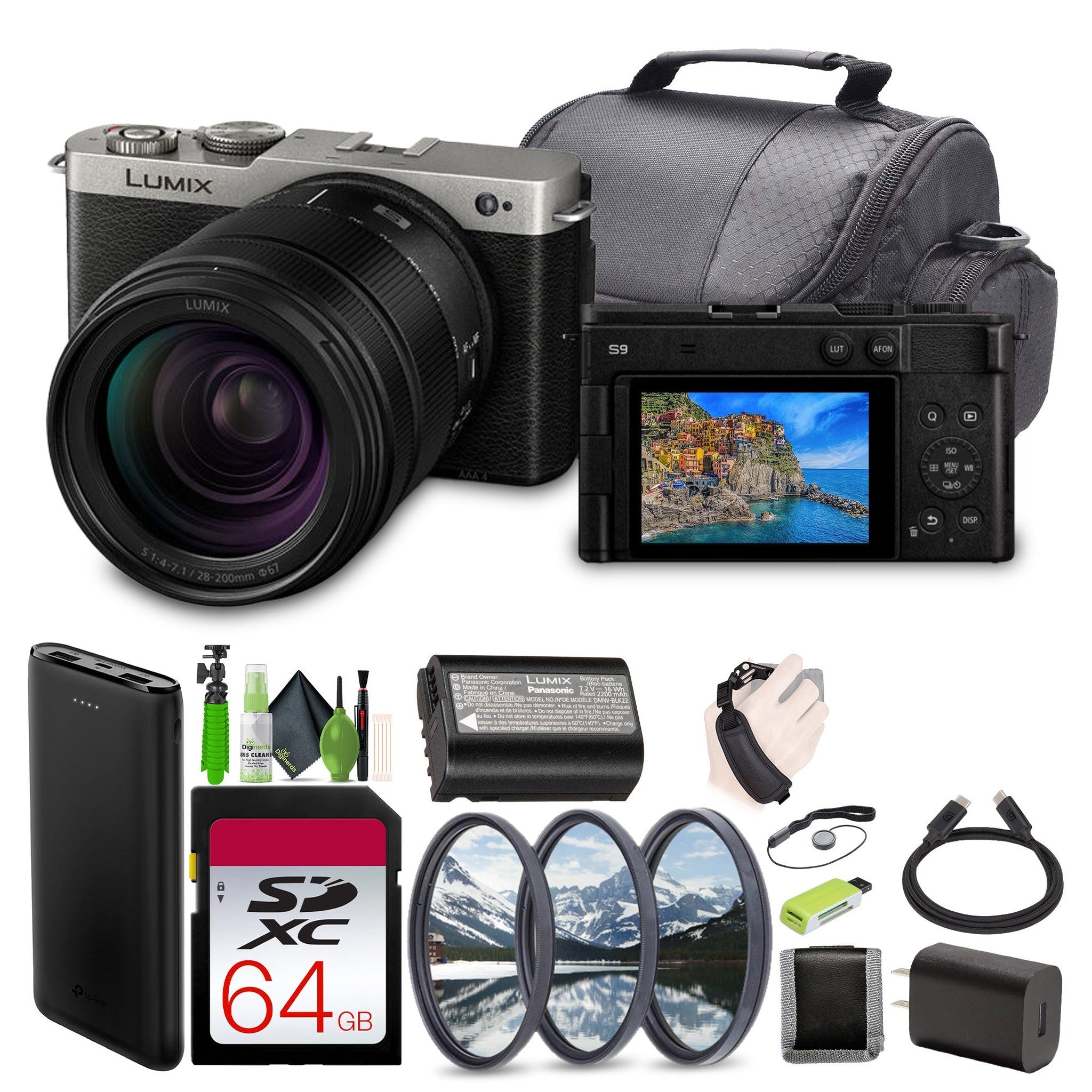 Panasonic LUMIX S9 Mirrorless Full Frame Camera + 28-200mm L Mount Lens Silver