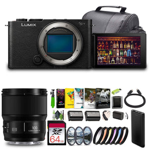 Panasonic LUMIX S9 Mirrorless Camera + Lumix S 100mm Macro Lens Leica L Black