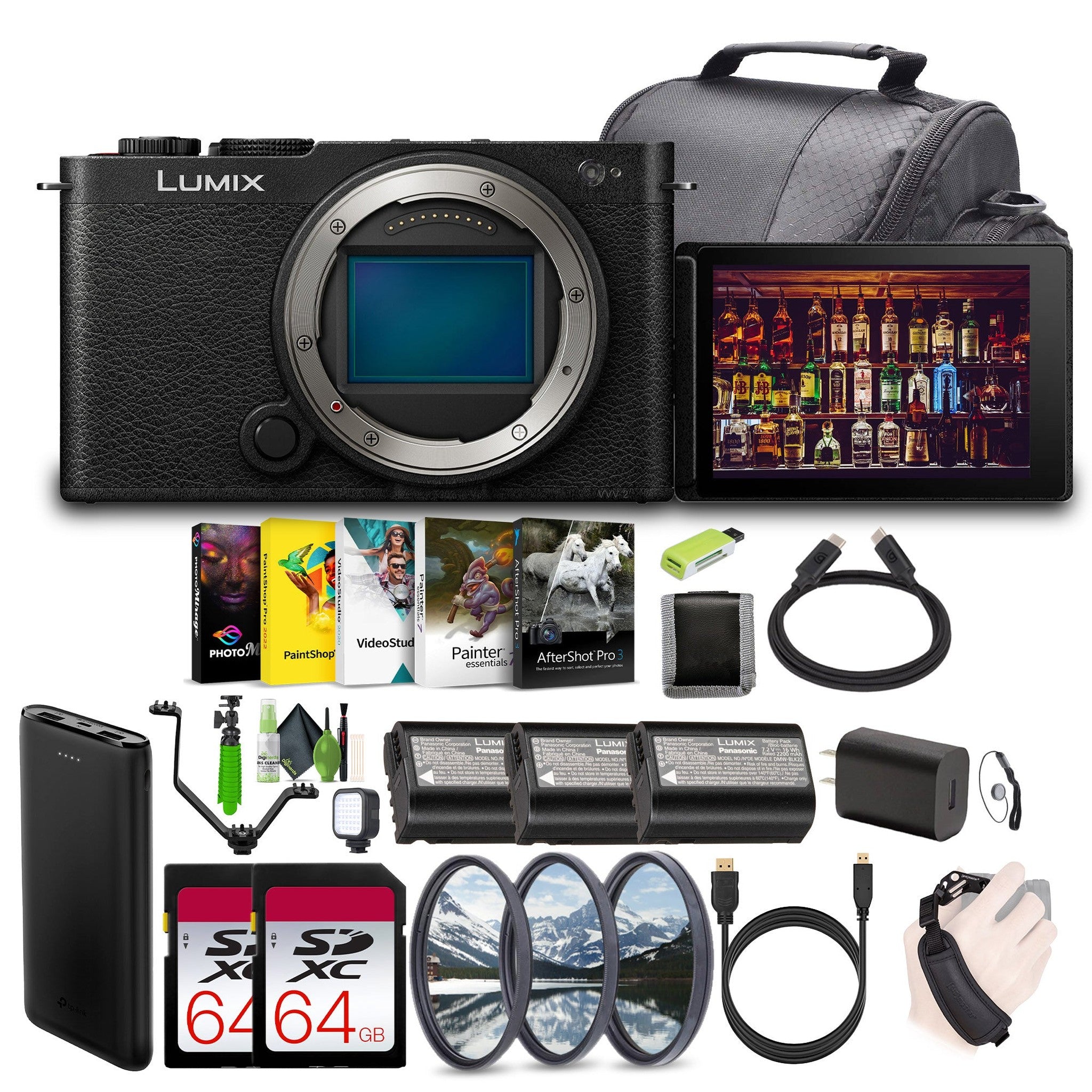 Panasonic LUMIX S9 Mirrorless Full Frame Camera Body Bundle+2x Memory Card Black