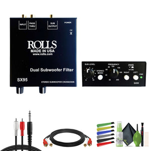 ROLLS SX95 Stereo Subwoofer Crossover/Filter, 12V Auxiliary Power Outlet Bundle rolls