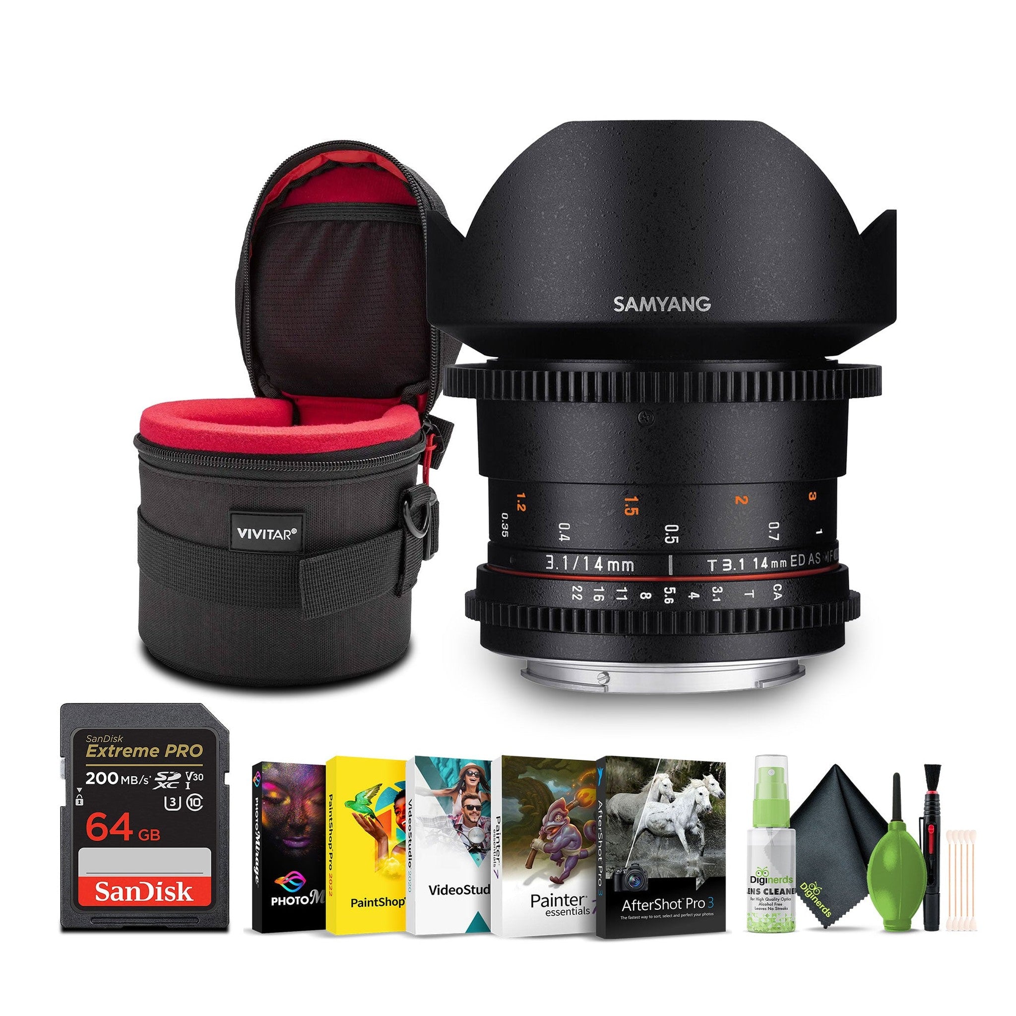 Samyang SYDS14M-S VDSLR II A mount 14mm T3.1 Wide-Angle Cine Lens for Sony Alpha Cameras Samyang