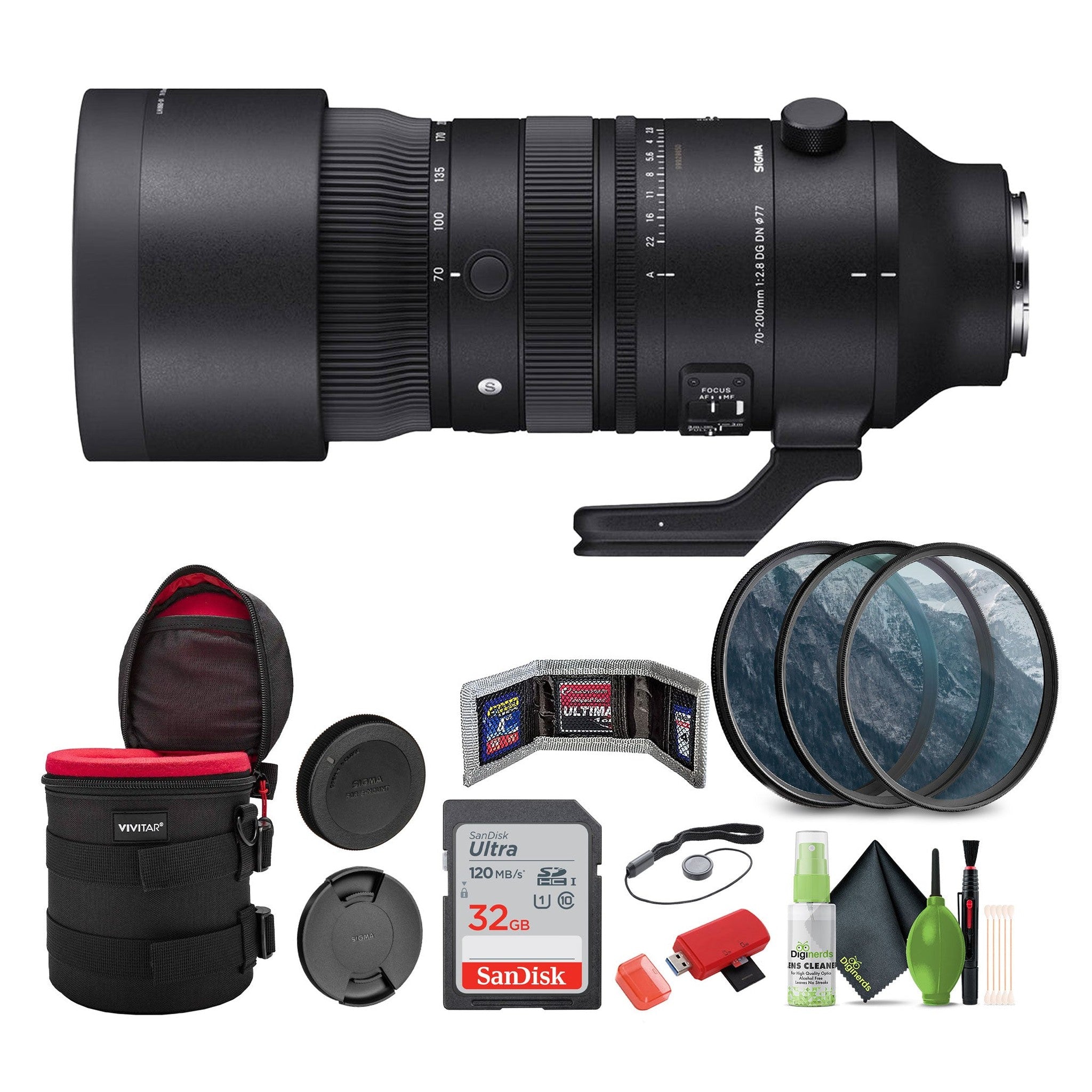 Sigma 70-200mm f/2.8 DG DN OS Sports Lens Sony E + Bundle Sigma