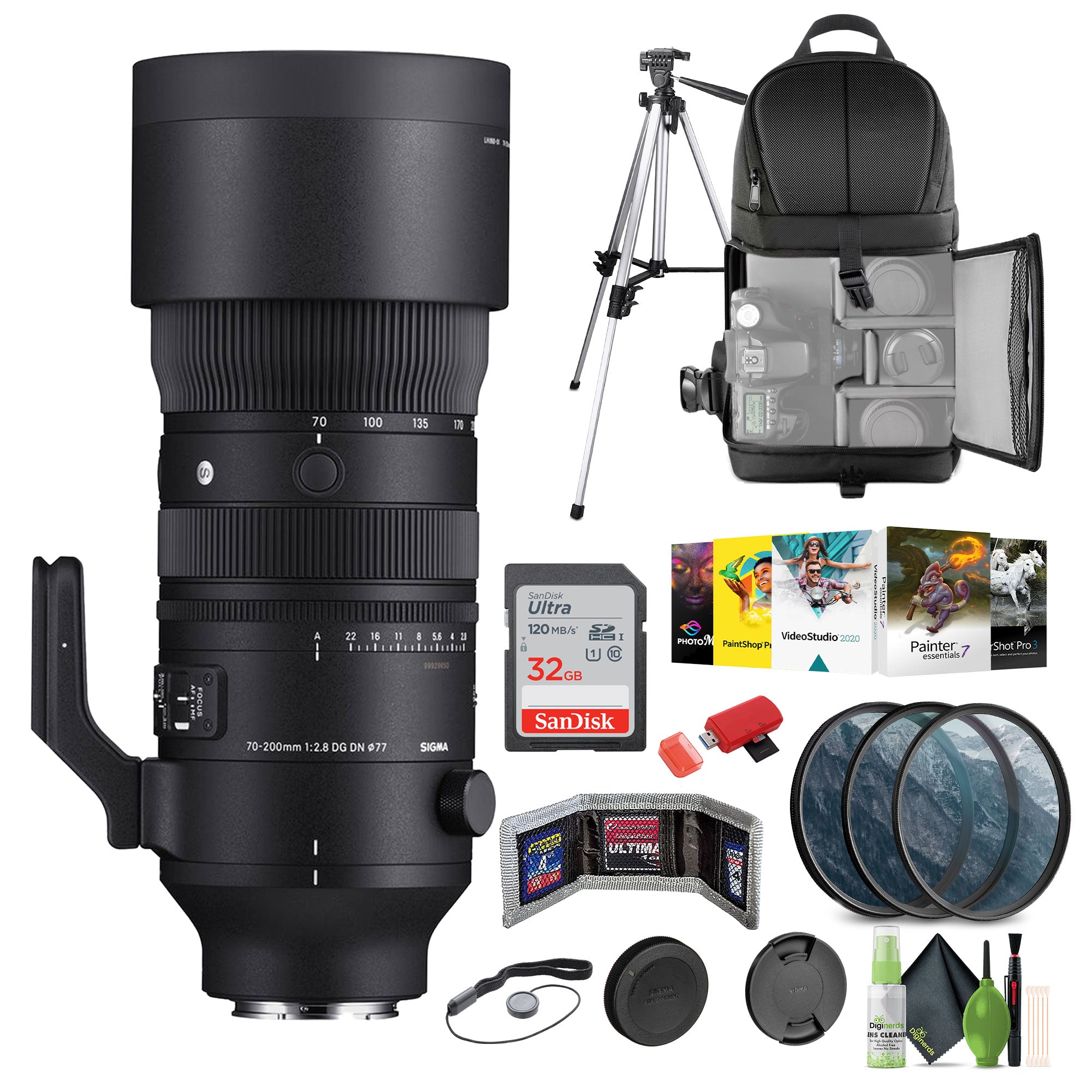 Sigma 70-200mm f/2.8 DG DN OS Sports Lens Sony E + Bundle