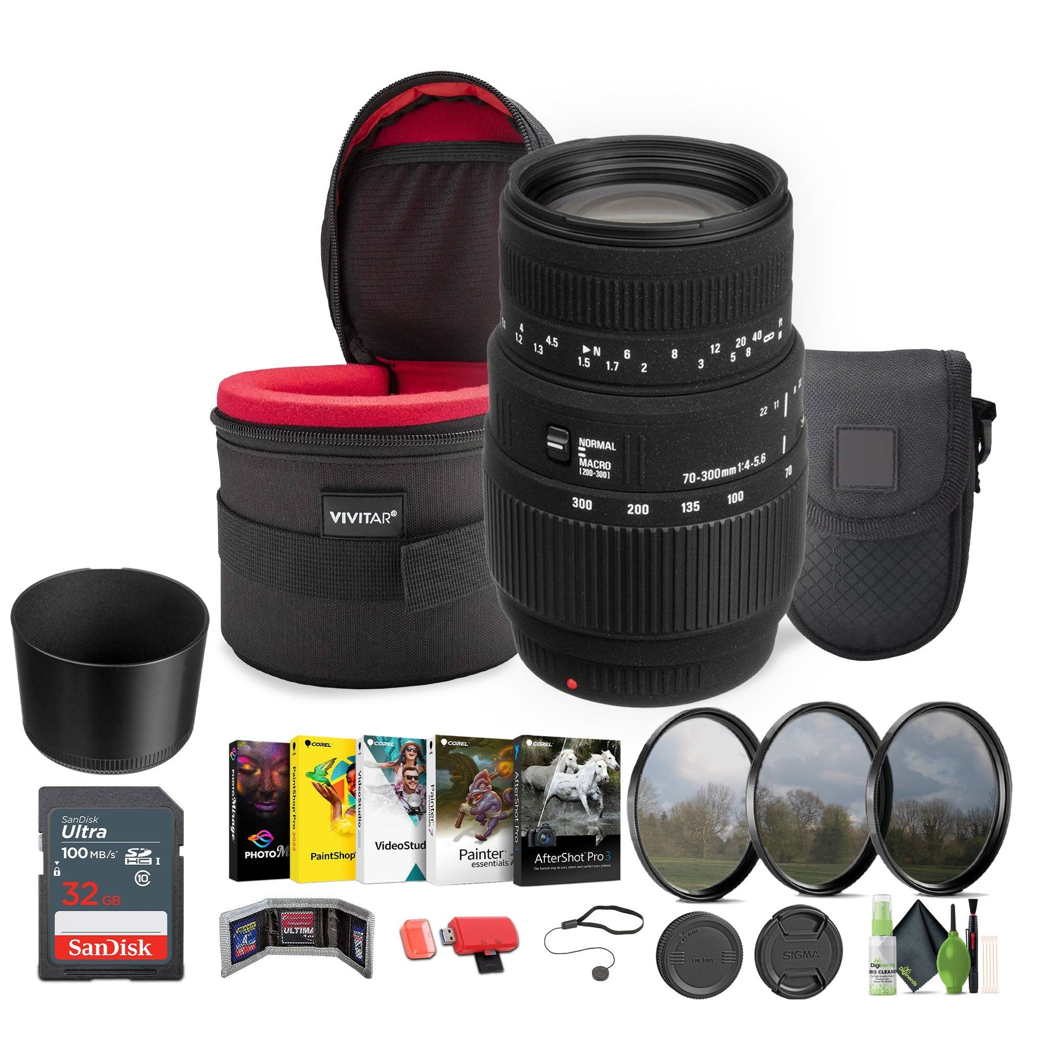 Sigma 70-300mm f/4-5.6 DG Macro Lens for Sony + Bundle Sigma