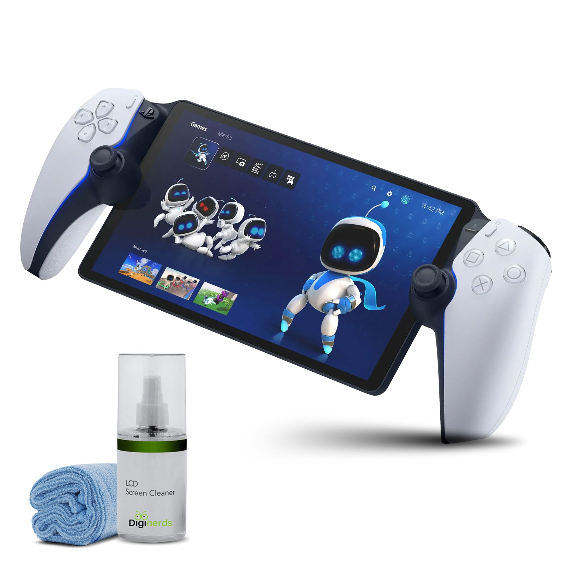 PlayStation Portal Remote Player 5 White + LCD Cleaning Kit, Bundle