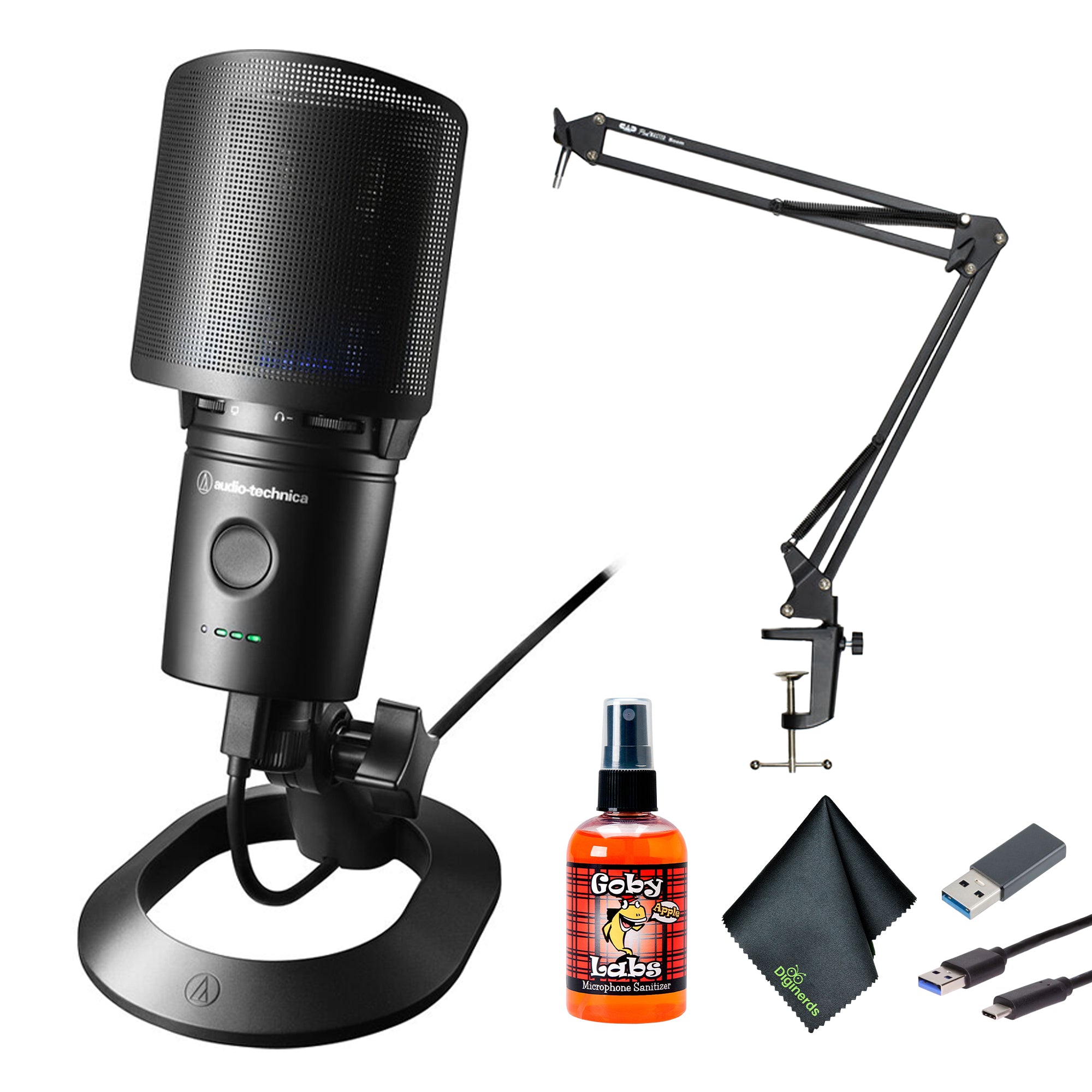 Audio-Technica AT2020USB-XP Cardioid Condenser USB Microphone,Boom Arm Mic Stand