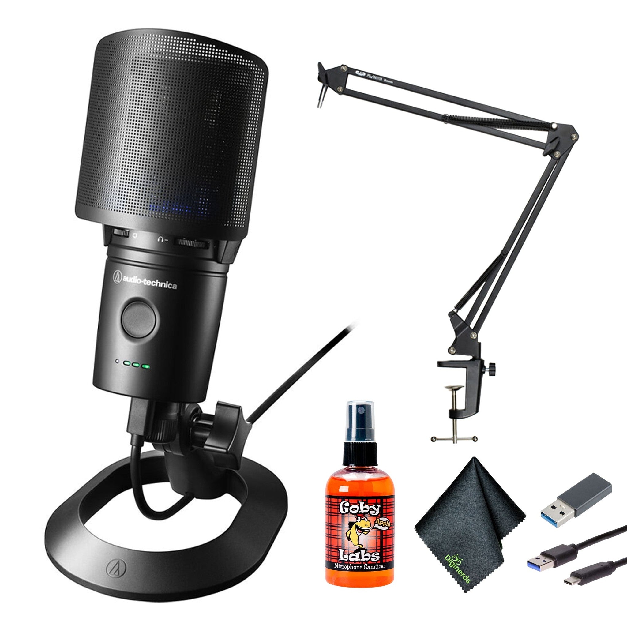 Audio-Technica AT2020USB-XP Cardioid Condenser USB Microphone,Boom Arm Mic Stand