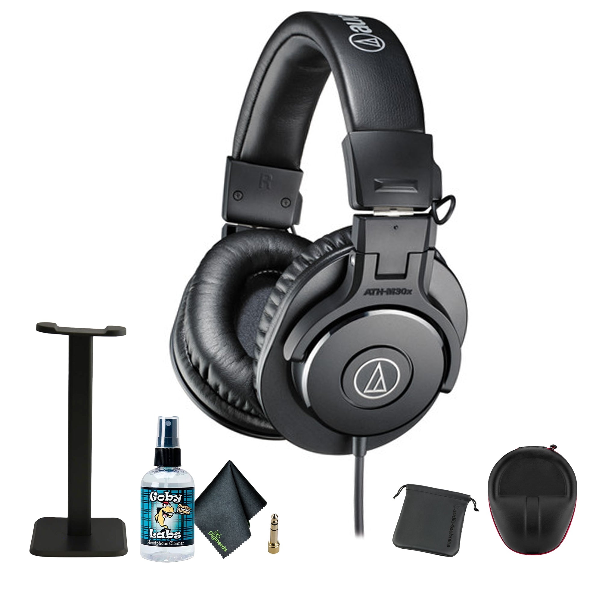 Audio-Technica ATH-M30x Professional Studio Monitor Headphones, Headphone stand