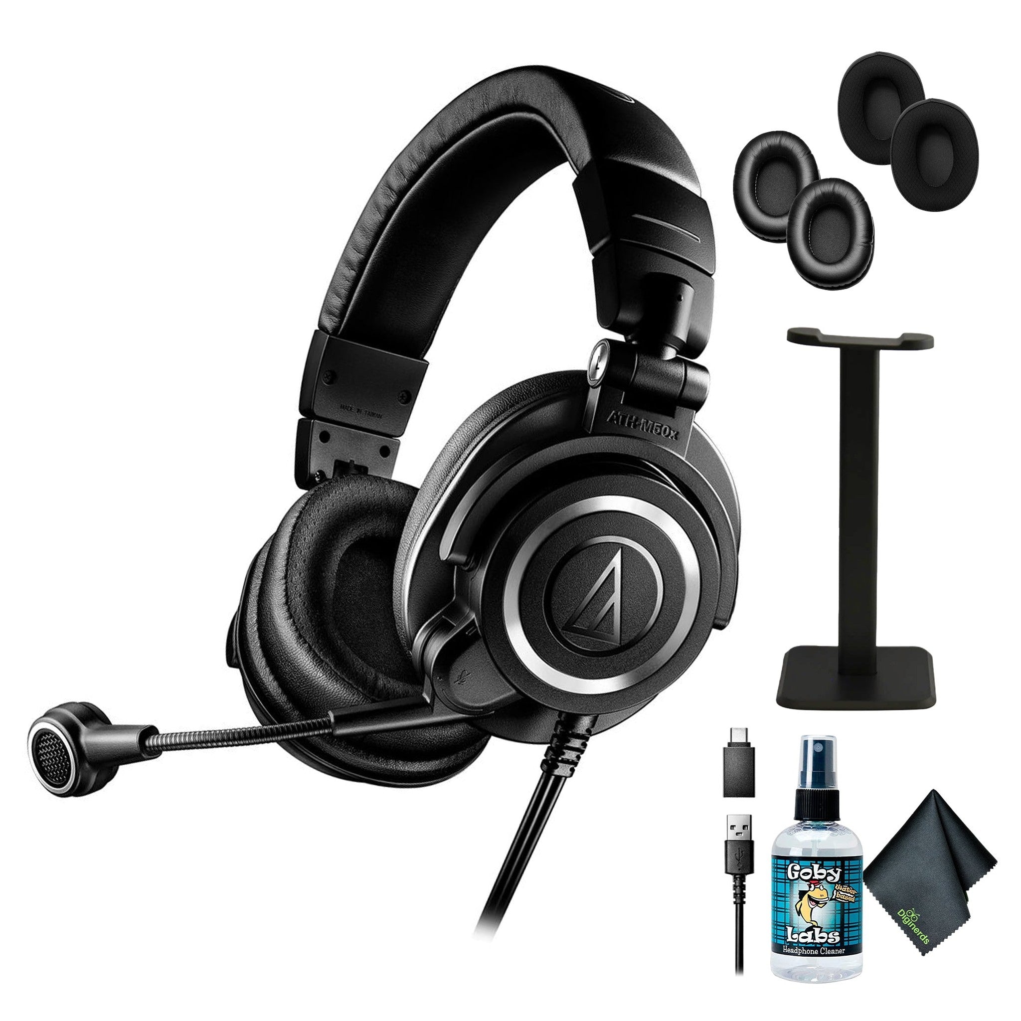 Audio-Technica ATH-M50xSTS-USB StreamSet Headset with USB Connector, Bundle