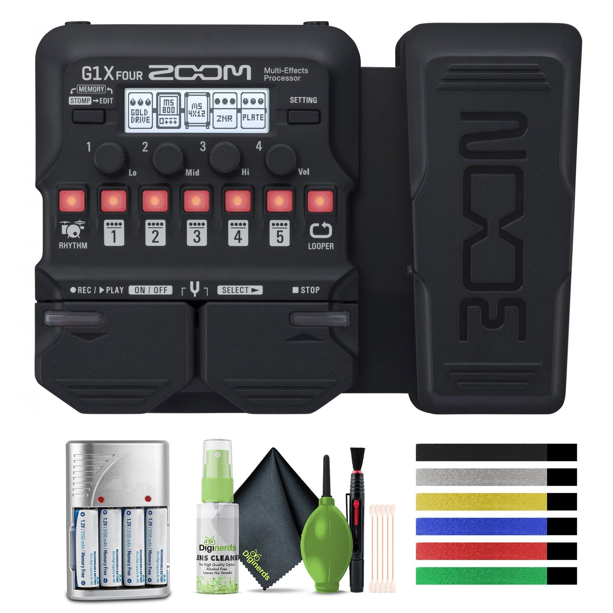 Zoom G1X FOUR Guitar Multi-Effects Processor with Expression Pedal, With 70+ Built-in Effects, Amp Modeling, Looper, Rhythm Section, Tuner, Battery Powered