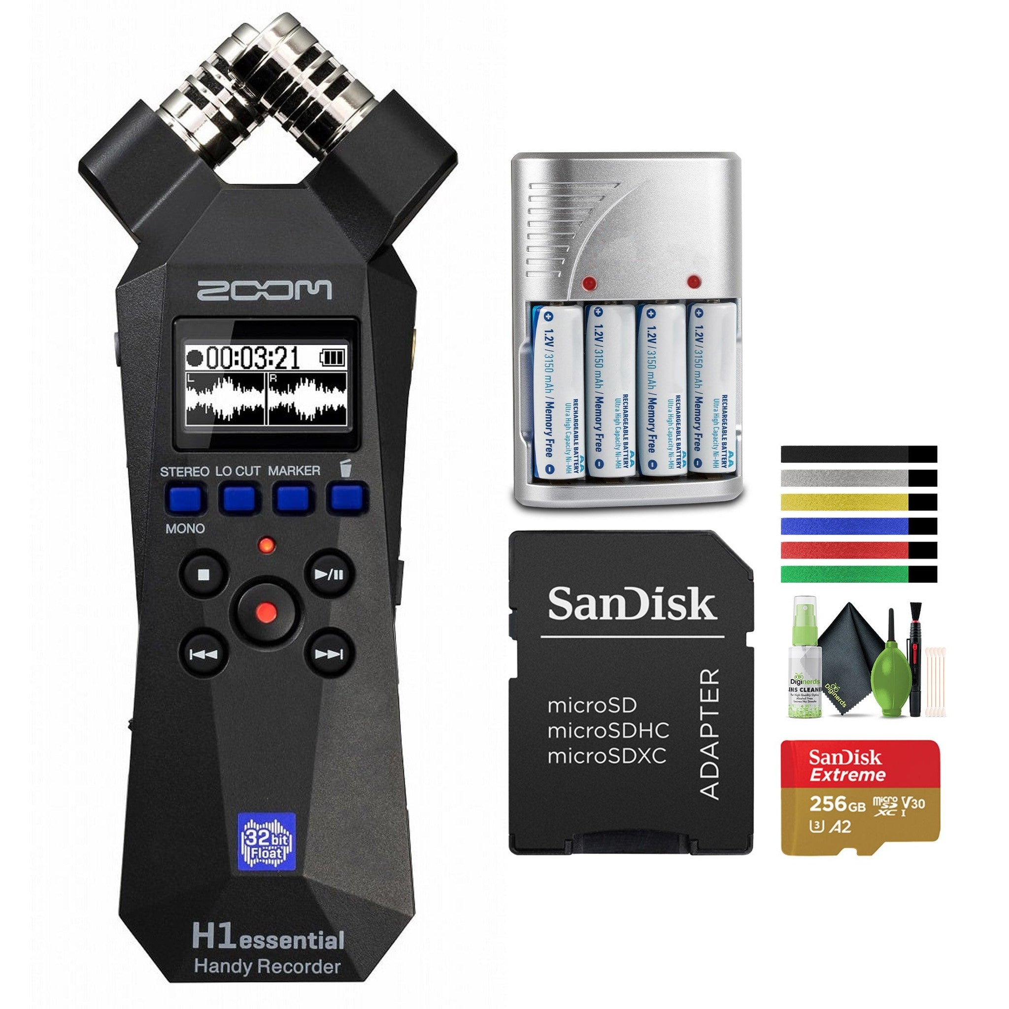 Zoom H1essential Stereo Handy Recorder 2024 Model, Essential Series with 32-Bit Float, Accessibility, X/Y Microphones, USB Microphone, Portable, for Musicians, Podcasters, Filmmakers Zoom