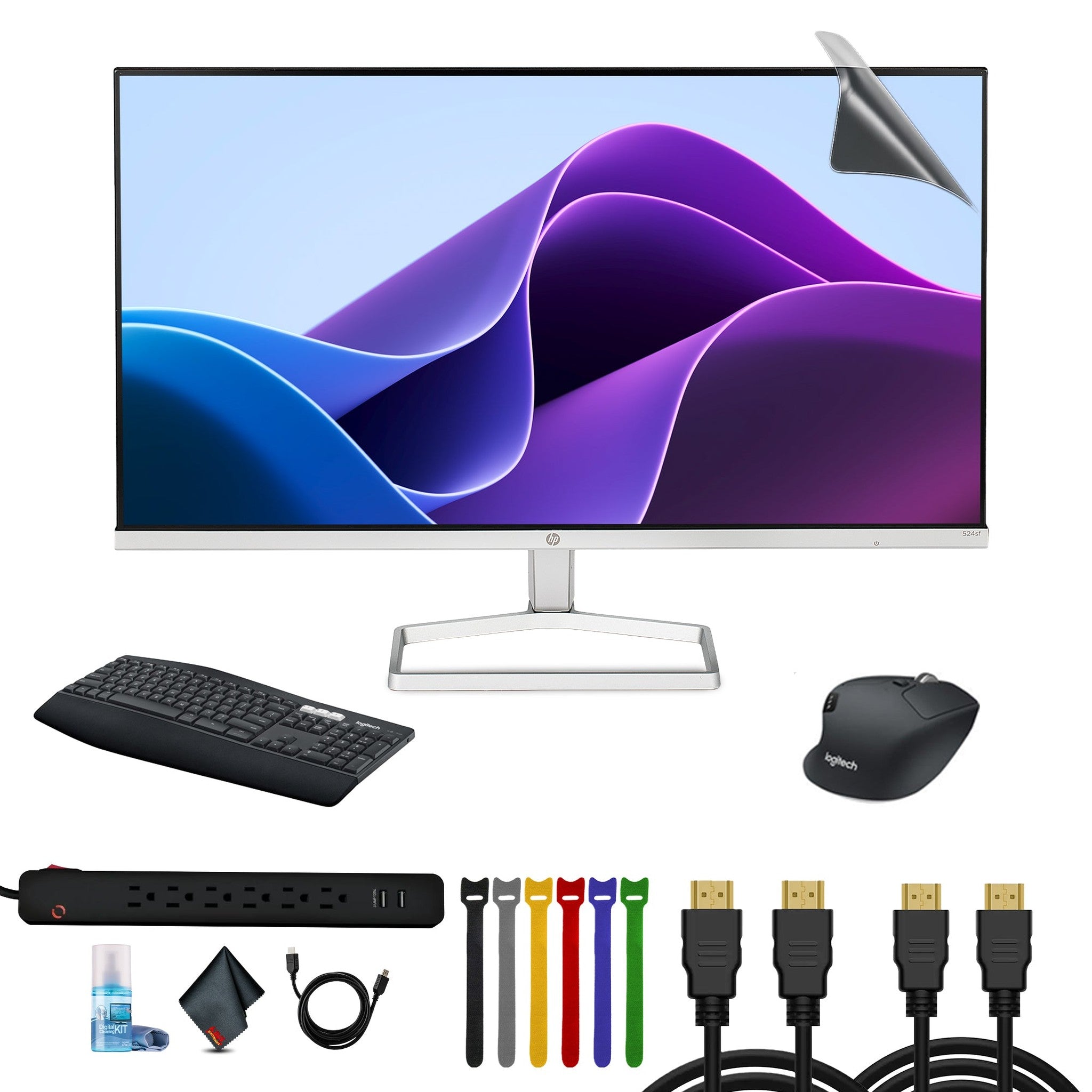 HP 524SF 24" 16:9 FHD 1080p IPS Slim Monitor Bundle