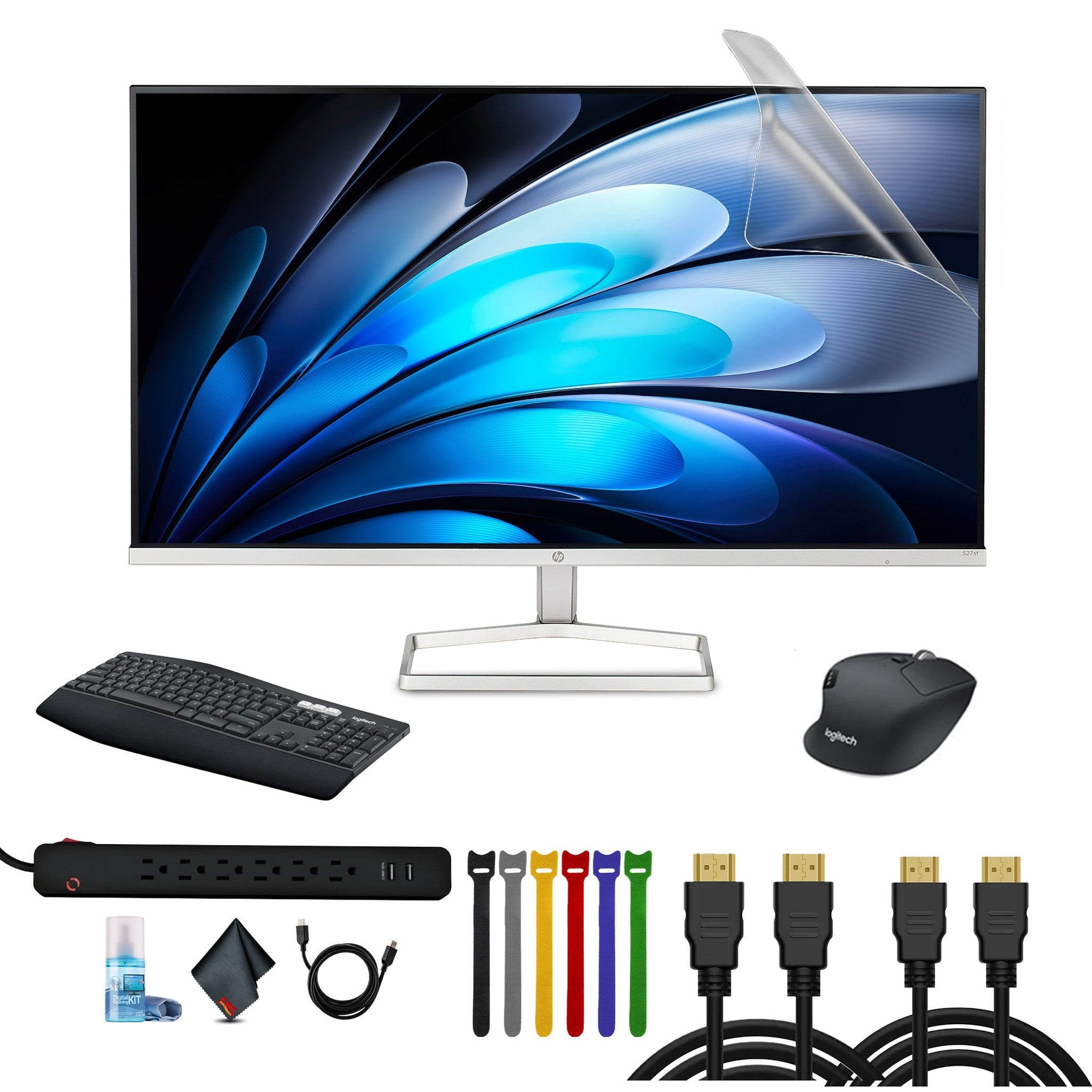 HP 527SF 27" 16:9 FHD 1080p IPS Slim Monitor Bundle