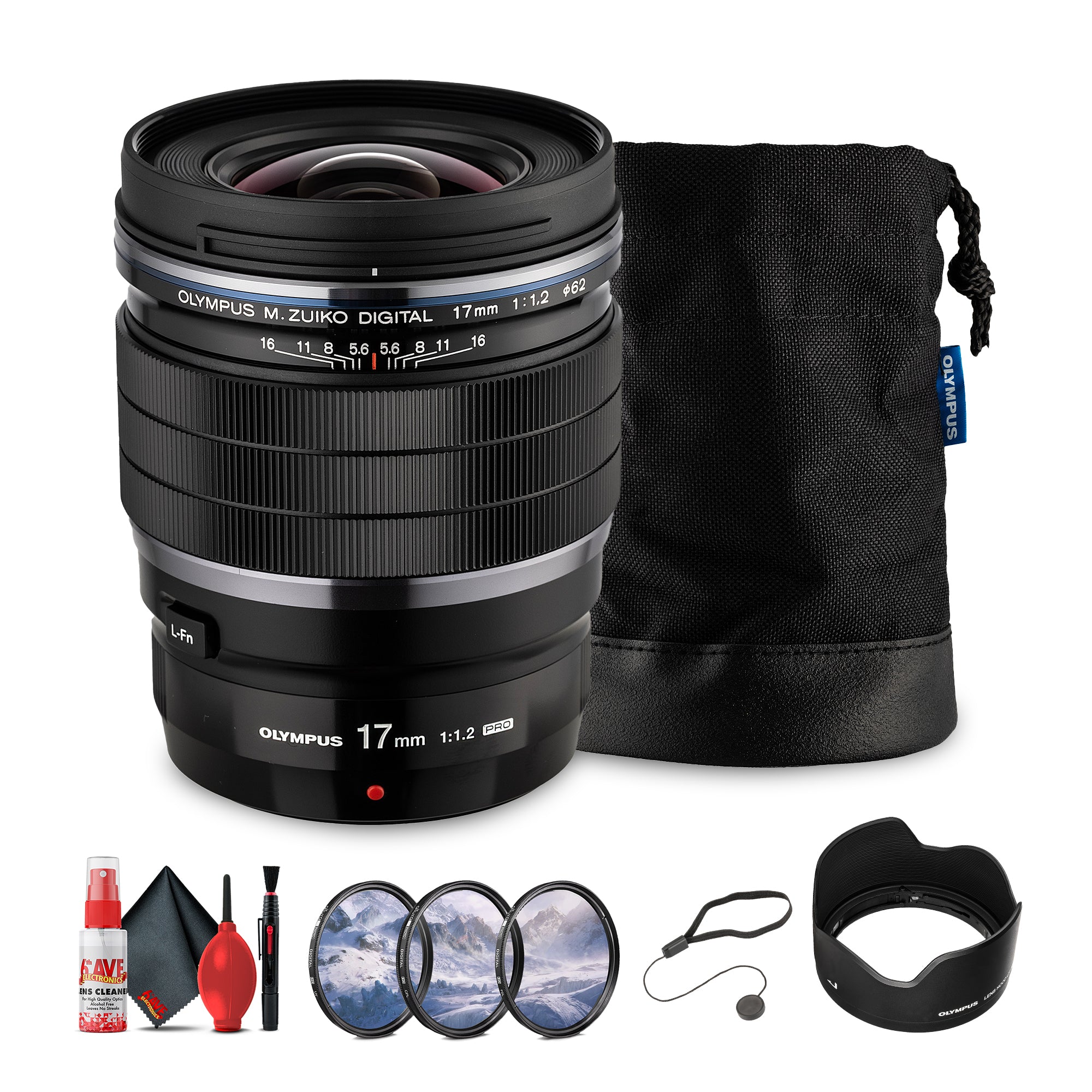 Olympus M.Zuiko Digital ED 17mm f/1.2 PRO Lens Bundle