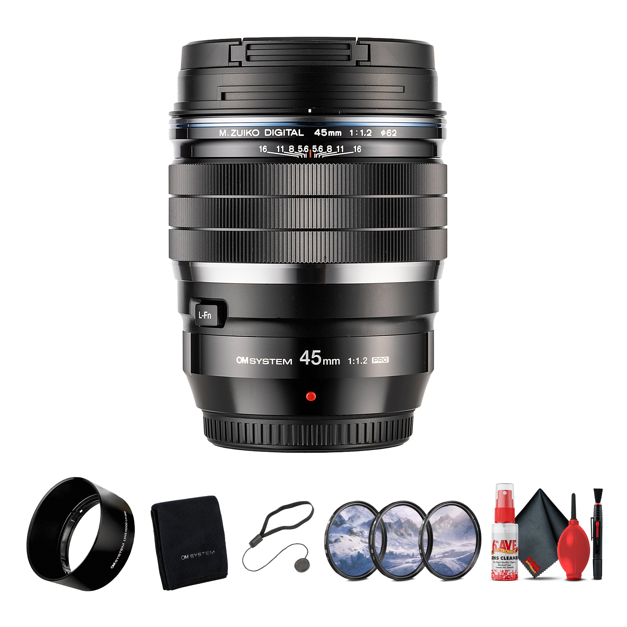 Olympus M.Zuiko Digital ED 45mm f/1.2 PRO Lens Bundle