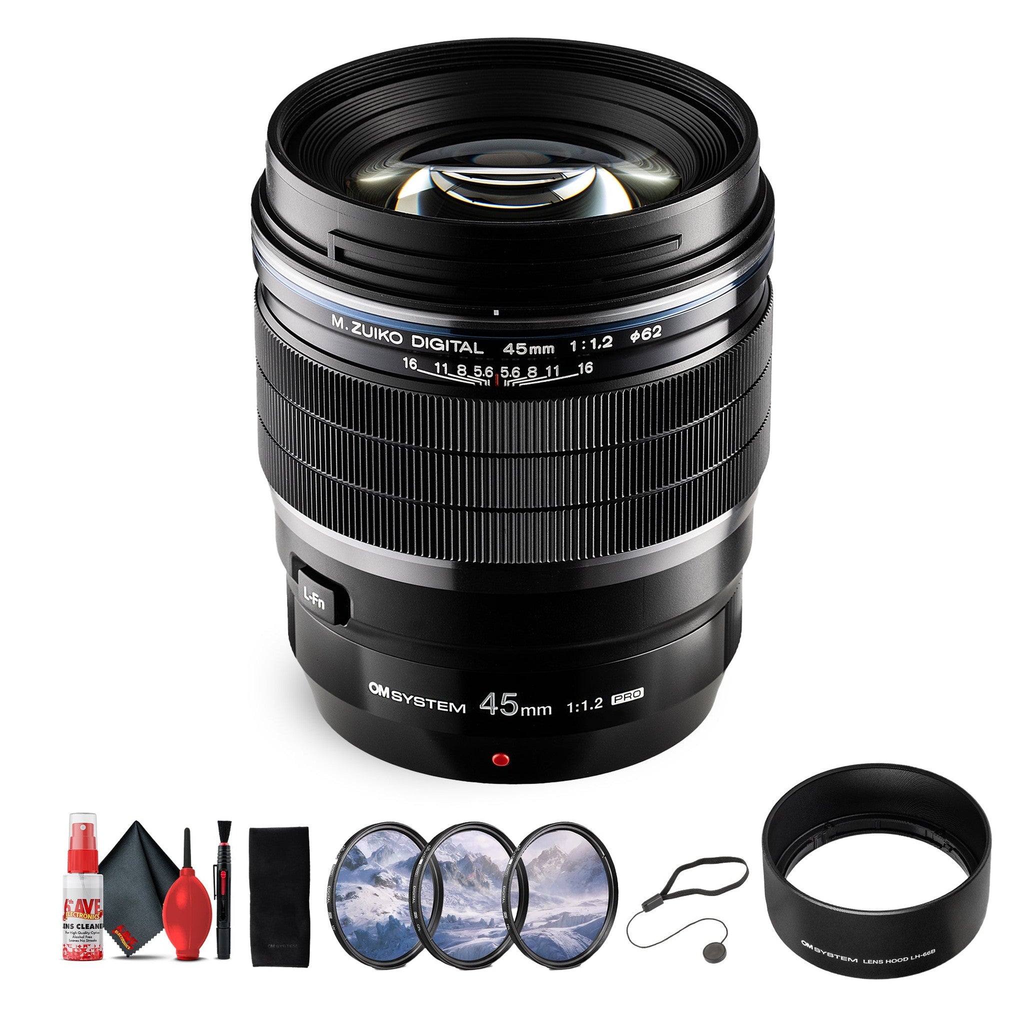 OM SYSTEM M.Zuiko Digital ED 45mm f/1.2 PRO Lens Bundle