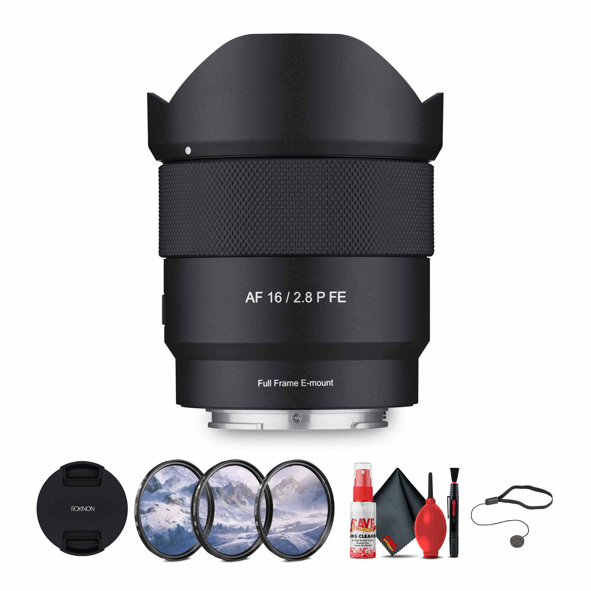Rokinon AF 16mm f/2.8 P FE Lens Sony E Bundle