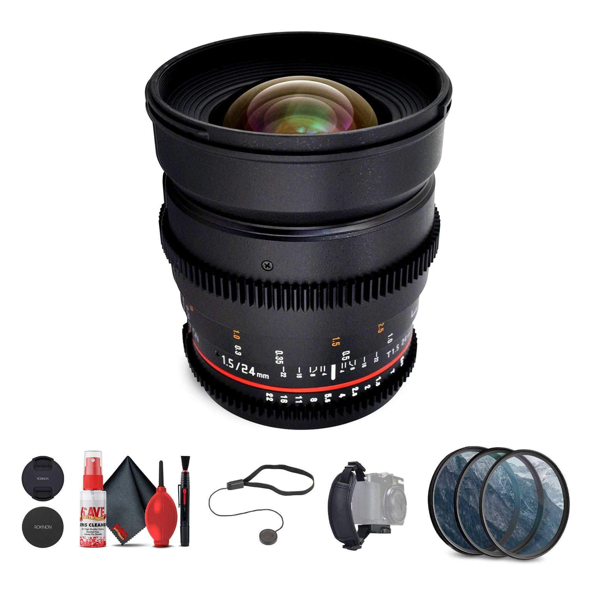Rokinon 24mm T1.5 Cine ED AS IF UMC Lens for Sony A Mount Bundle