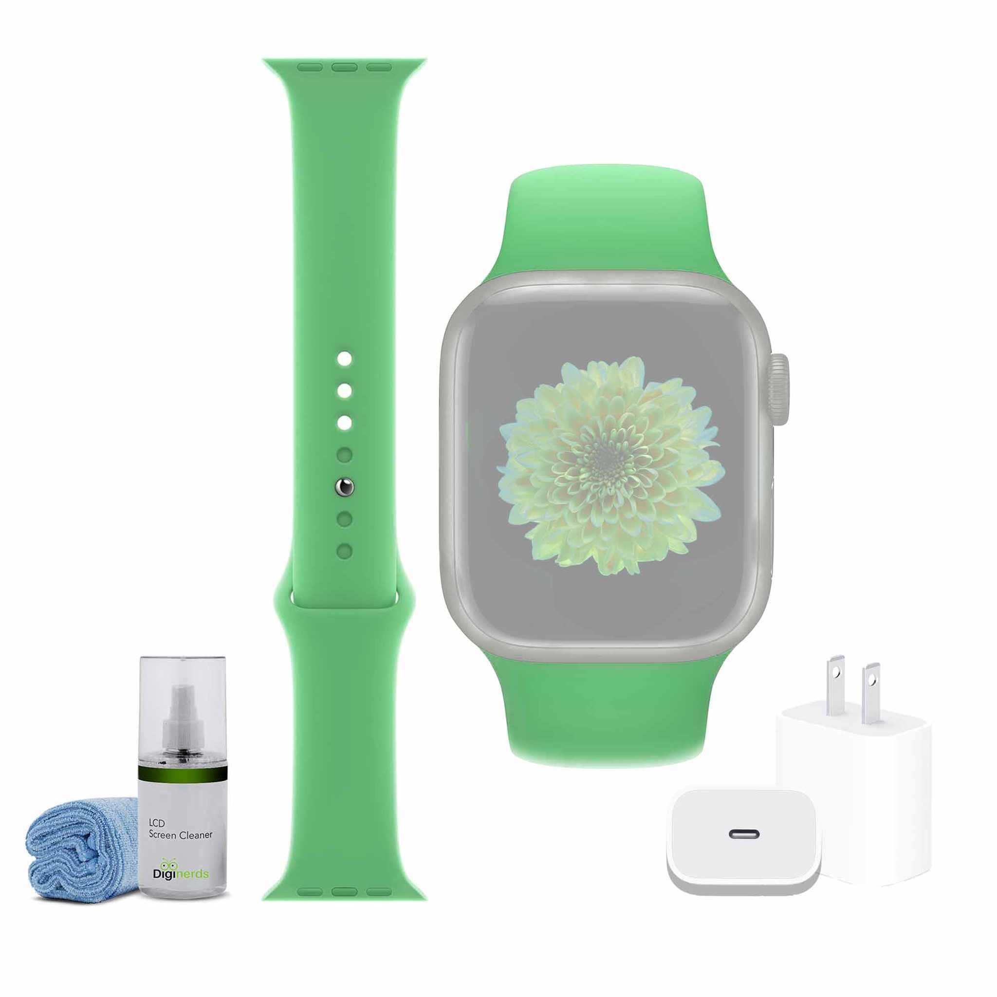 Apple Watch 41mm Sport Band - Bright Green with USB-C Charging Block Bundle Apple