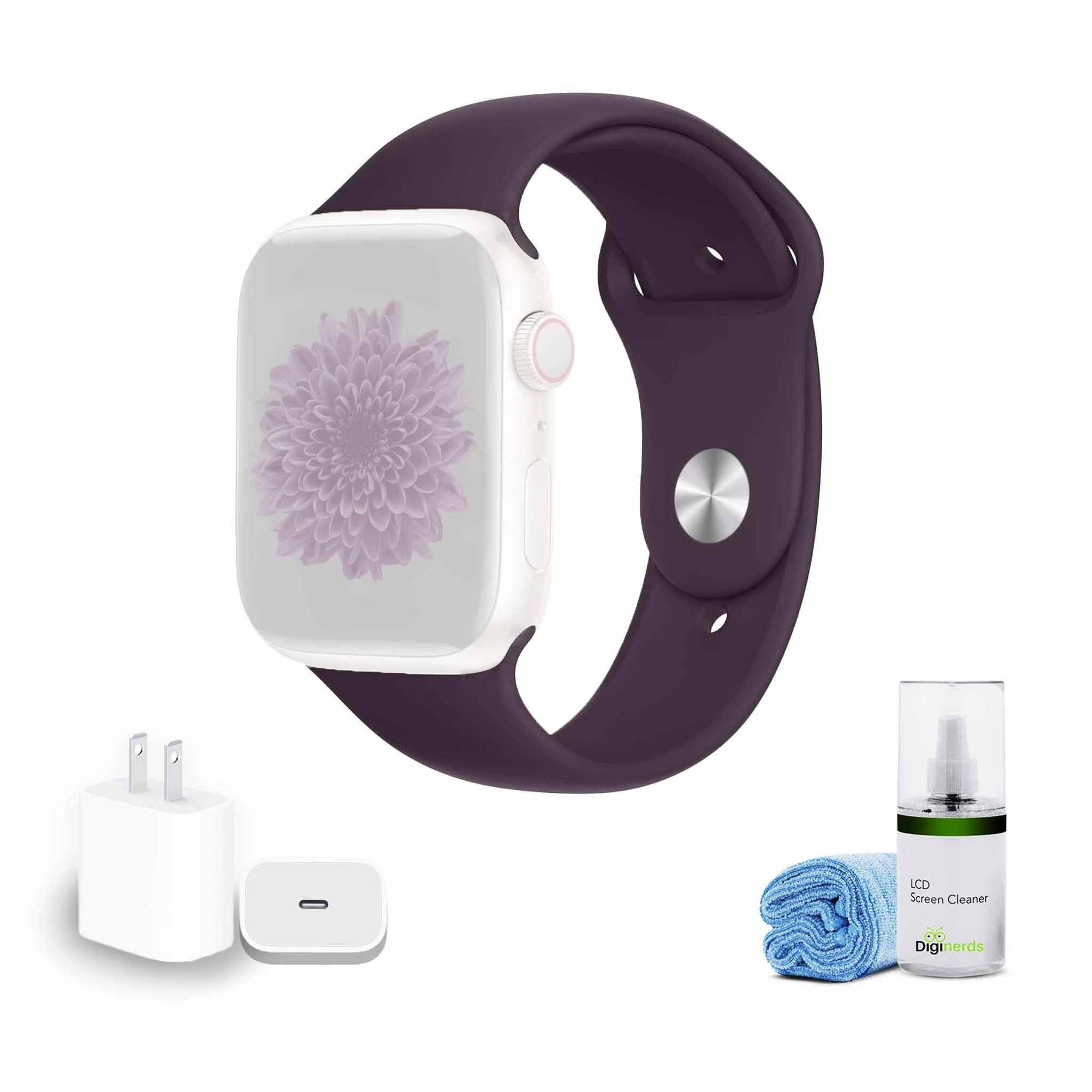 Apple Watch 41mm Sport Band - Elderberry with USB-C Charging Block Bundle Apple