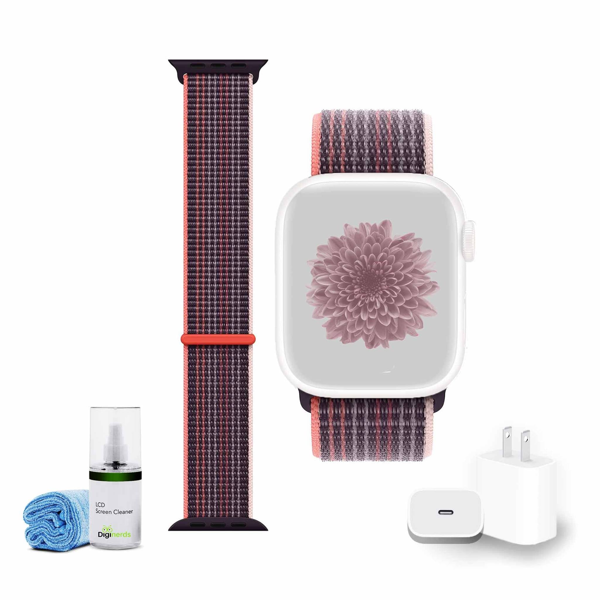 Apple Watch 41mm Sport Loop - Elderberry with USB-C Charging Block Bundle Apple