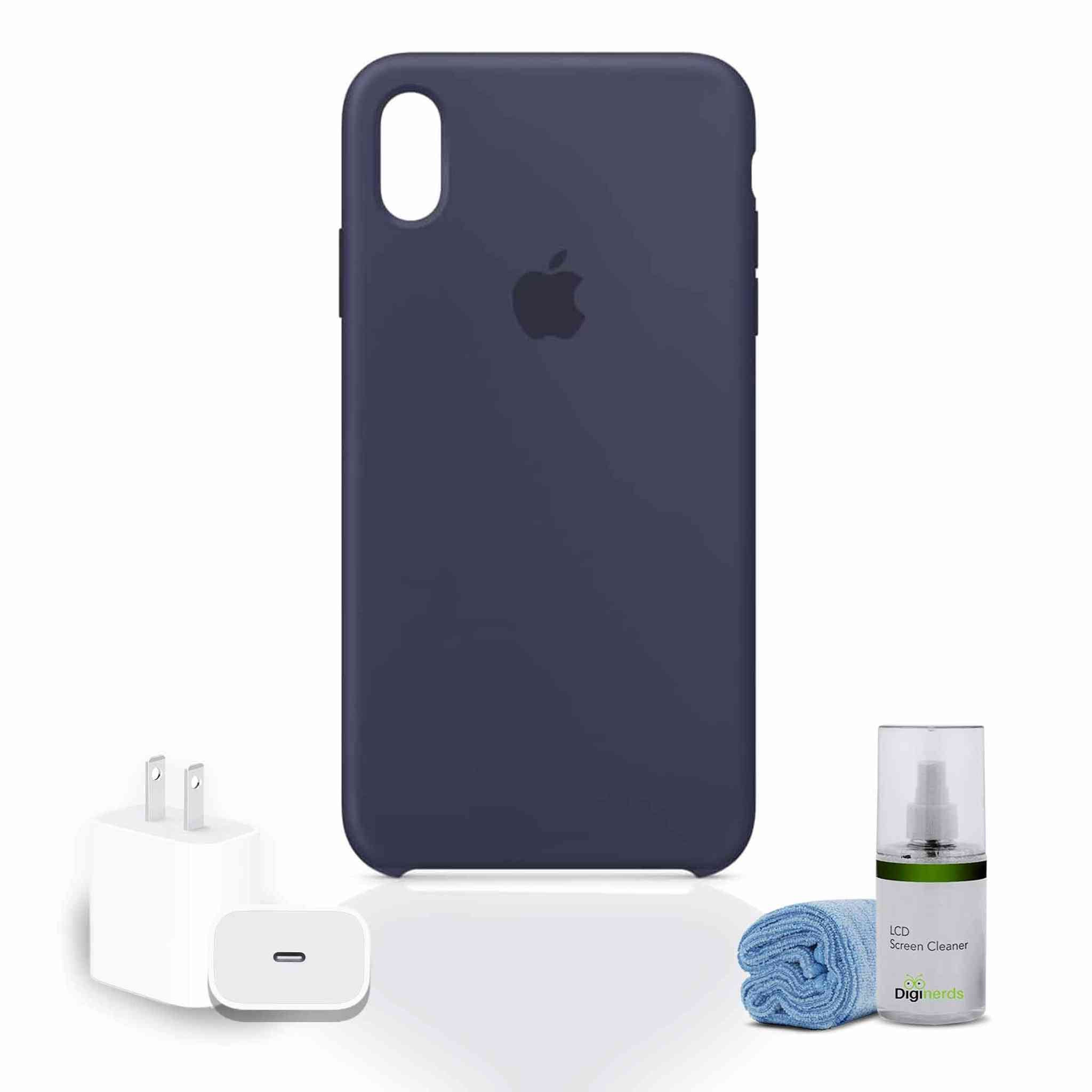 Apple iPhone Xs Max Silicone Case - Midnight Blue Bundle Apple